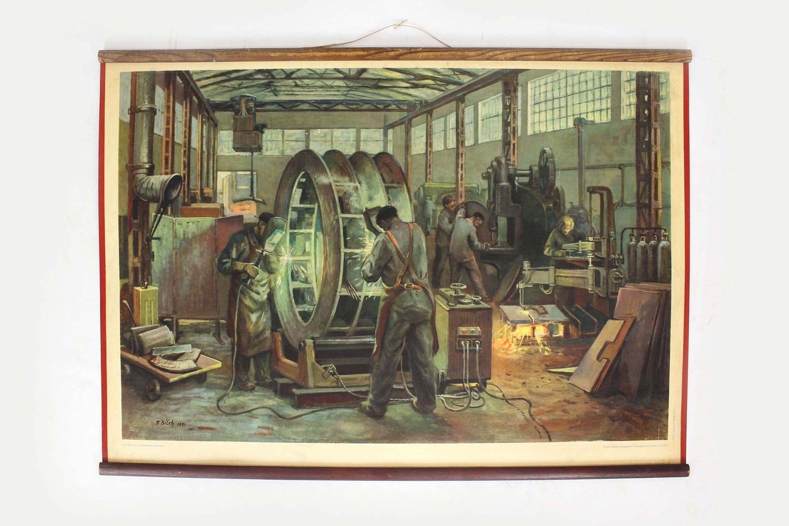 Original 1950s Czech Propaganda Industrial Poster By Frantisek Bilek
