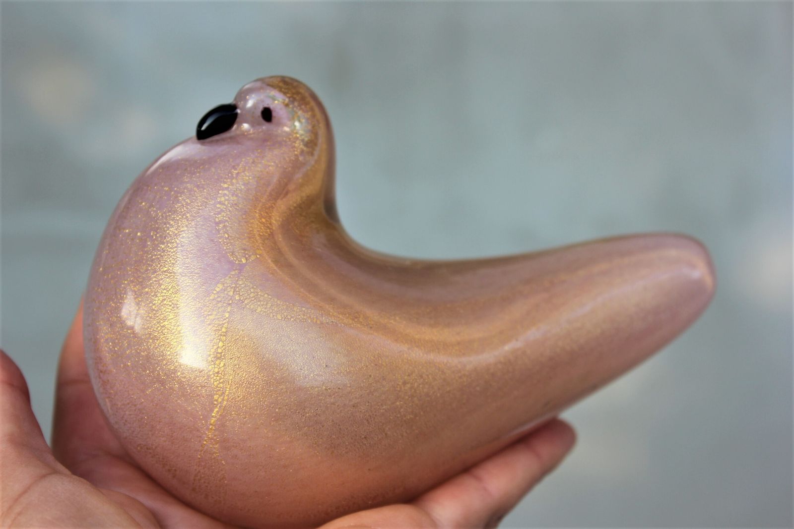 Rare Murano Dove Figurine Golden Glass Sculpture Signed Barovier And Toso photo furniture