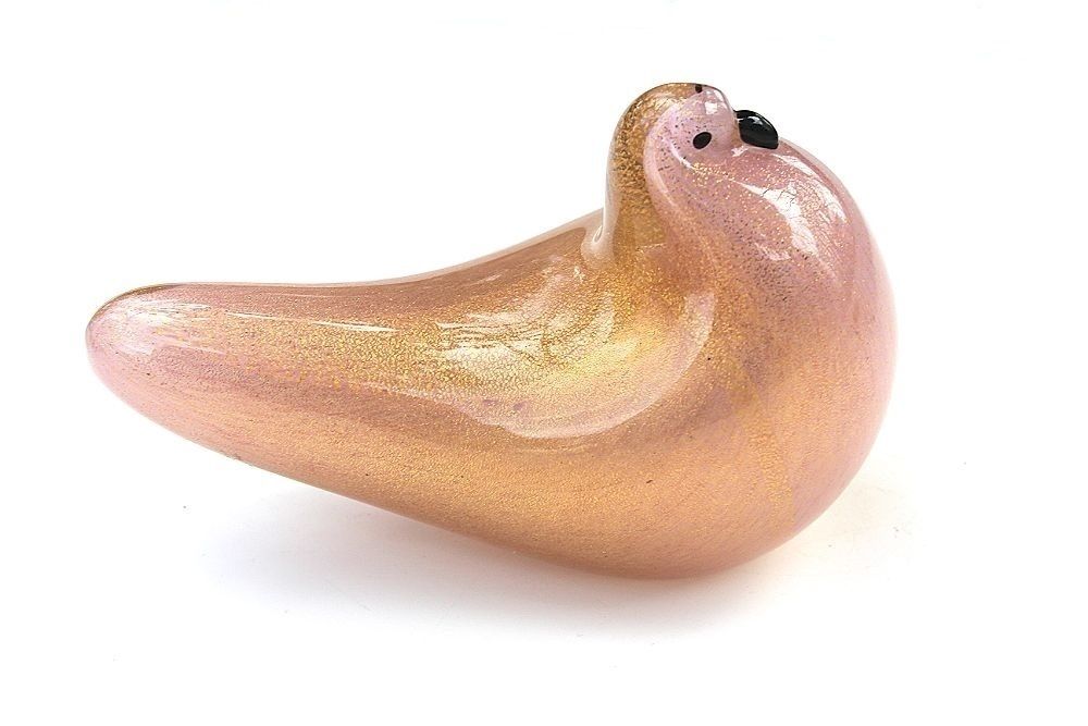 Rare Murano Dove Figurine Golden Glass Sculpture Signed Barovier And Toso photo 1290.0