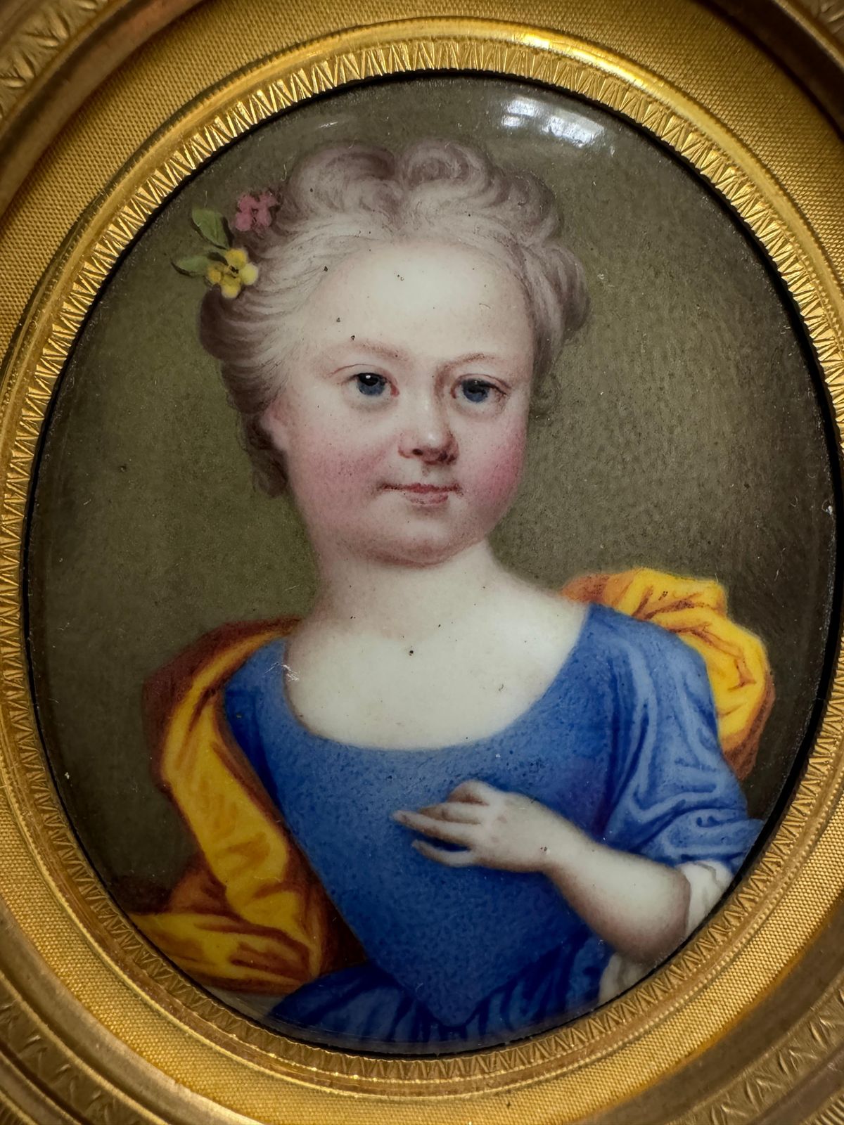 18th Century Portrait Miniature Of A Child photo furniture