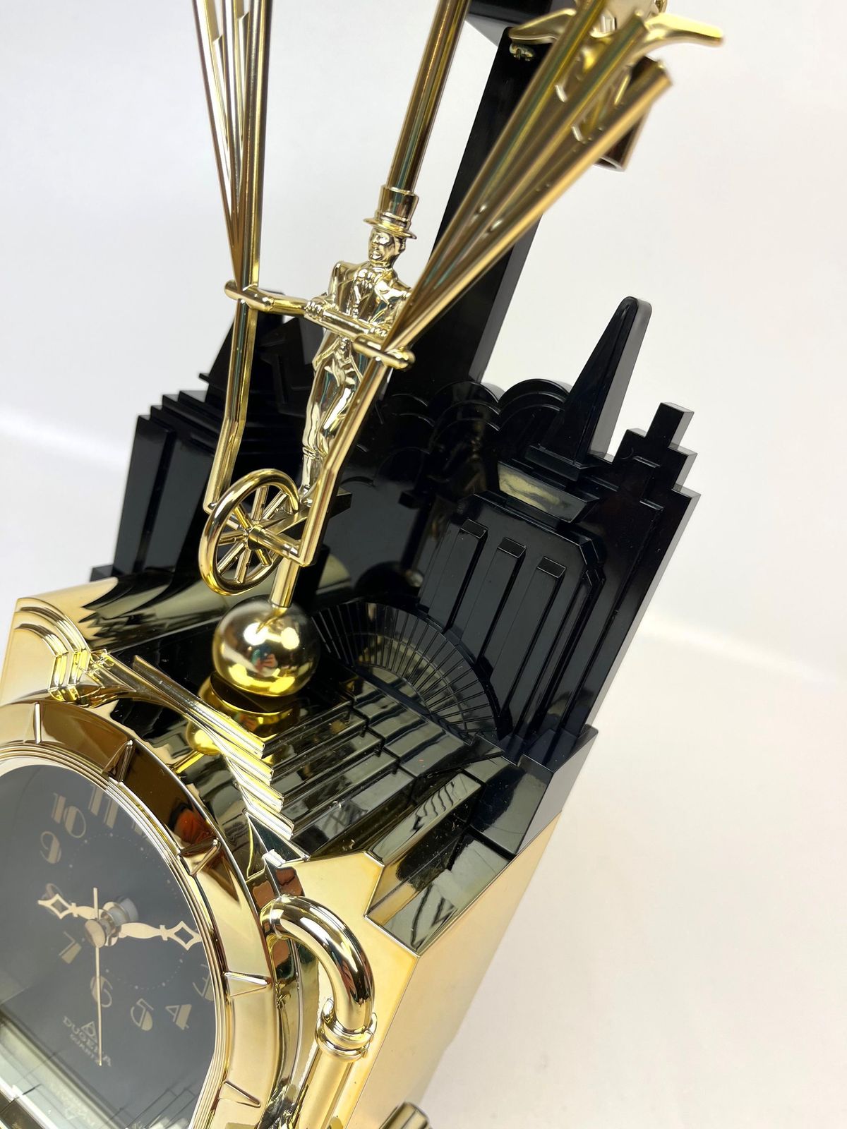 Very Rare Postmodern Neo Art Deco Zeppelin Pendulum Desk Clock By Dugena photo Home Decor