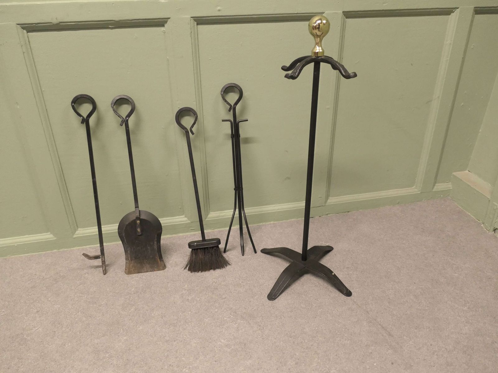 Attractive Iron Fireside Companion Set, Fireside Tools photo for sale