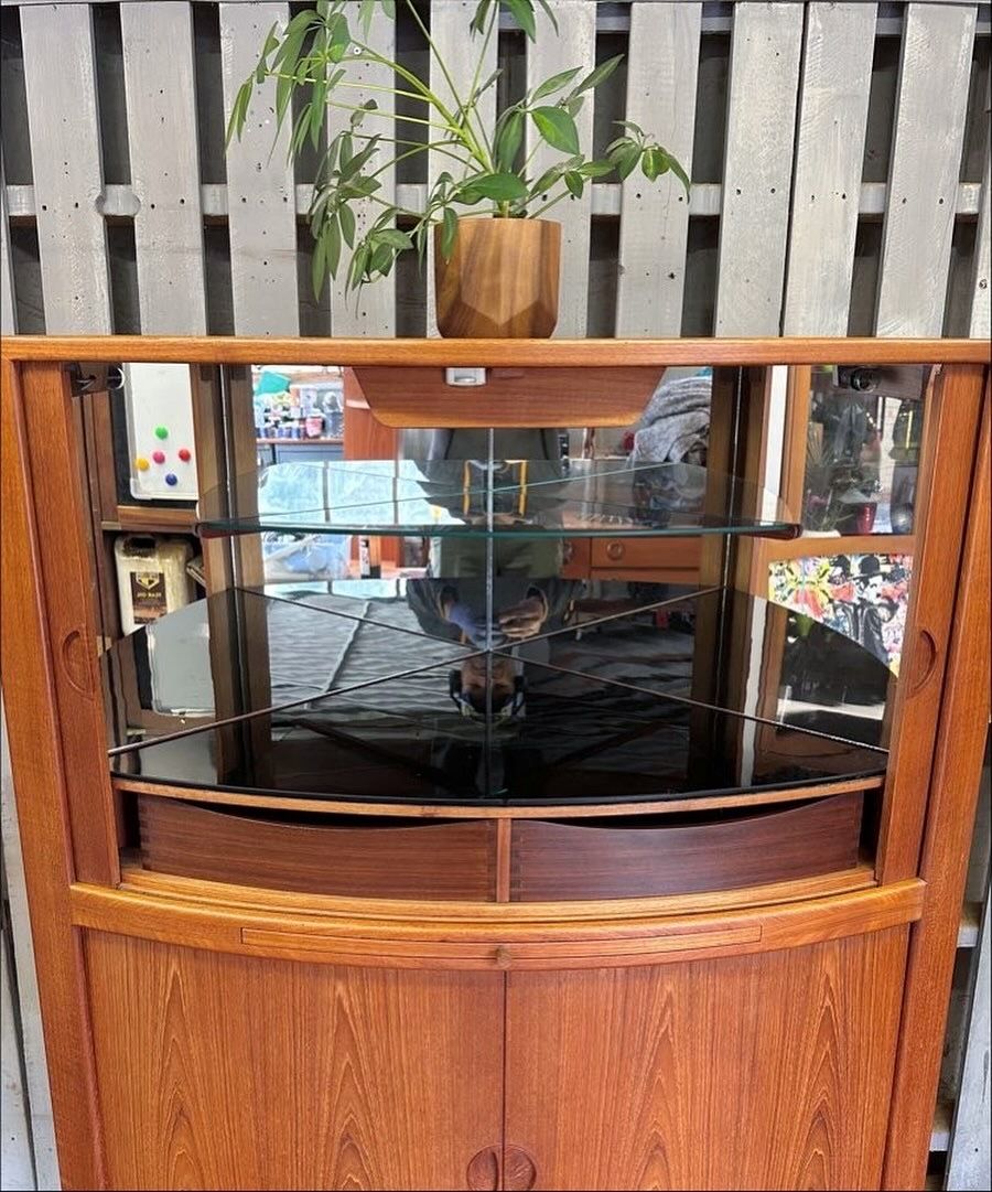 Johannes Anderson Large Danish Teak Corner Drinks / Cocktail Cabinet photo 650.0
