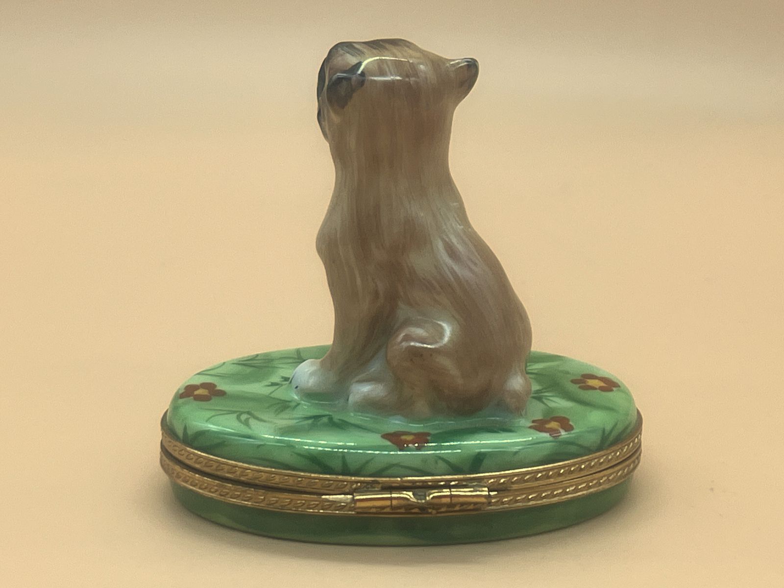 Limited Edition Limoges Porcelain France Pierre Arquie Boxer Dog Hand Painted Trinket / Jewelry Box. No: 10 Of 750. photo for sale
