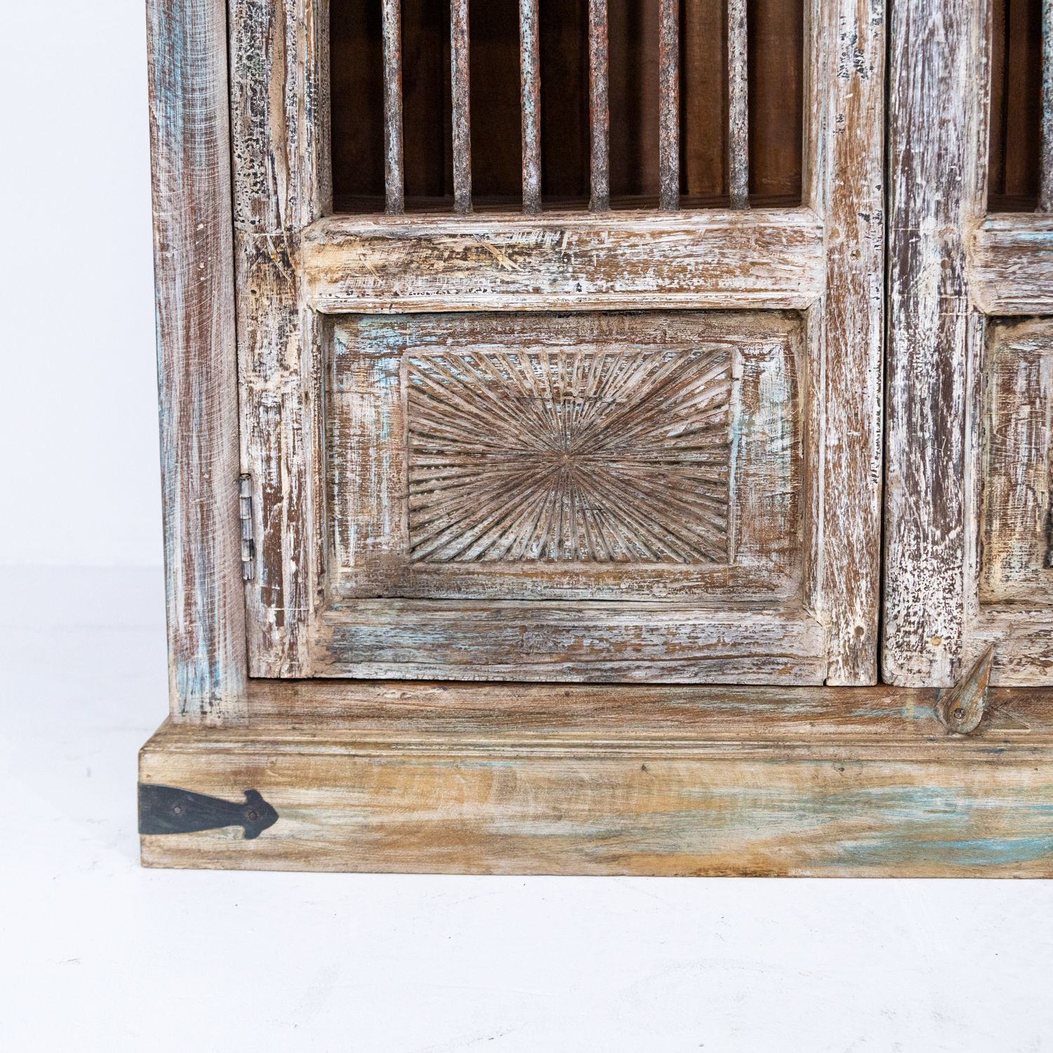 Wooden Indian Almirah With Iron Bars Ra 30 photo Furniture