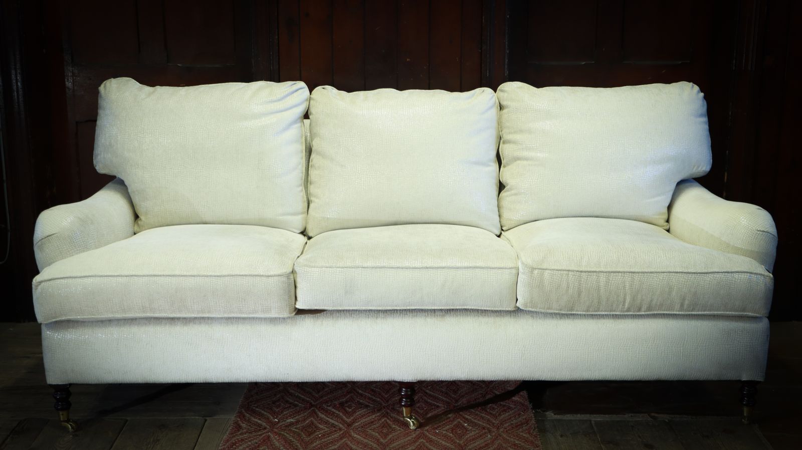 George Smith Standard Arm Cushion Back 3 Seater Kravat Linen Silk Rrp£10000 photo 4400.0