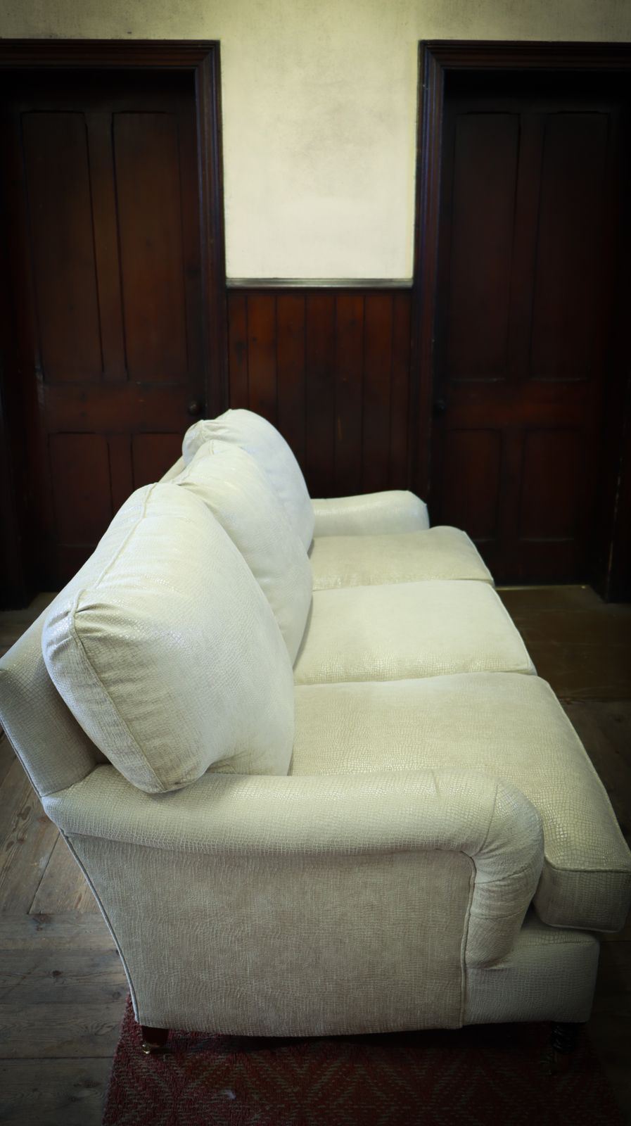 photo vinterior George Smith Standard Arm Cushion Back 3 Seater Kravat Linen Silk Rrp£10000