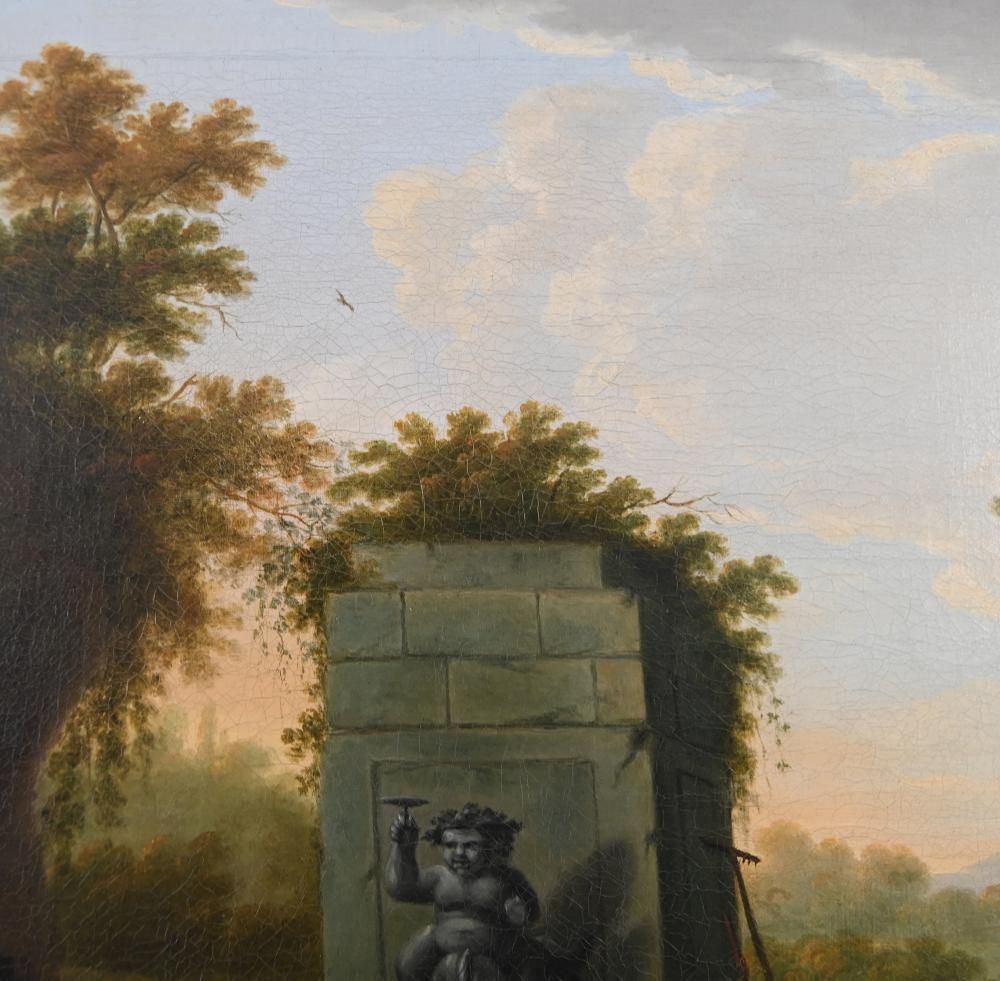 3600.0 Grand Tour Italianate Oil Painting Landscape After Jan Miel 1780 photo