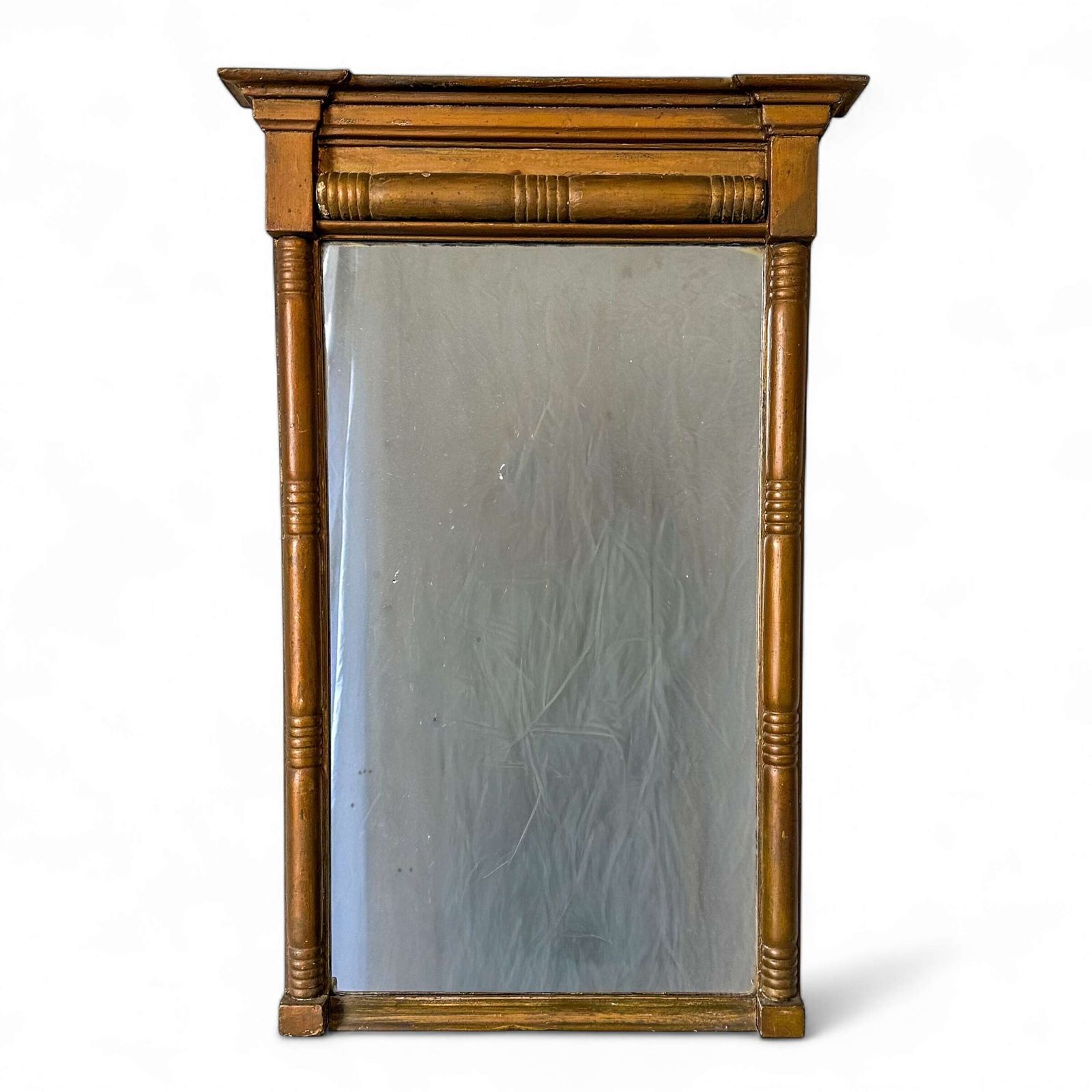 Antique English Early 19th Century Georgian Gilt Pier Mirror With Original Glass