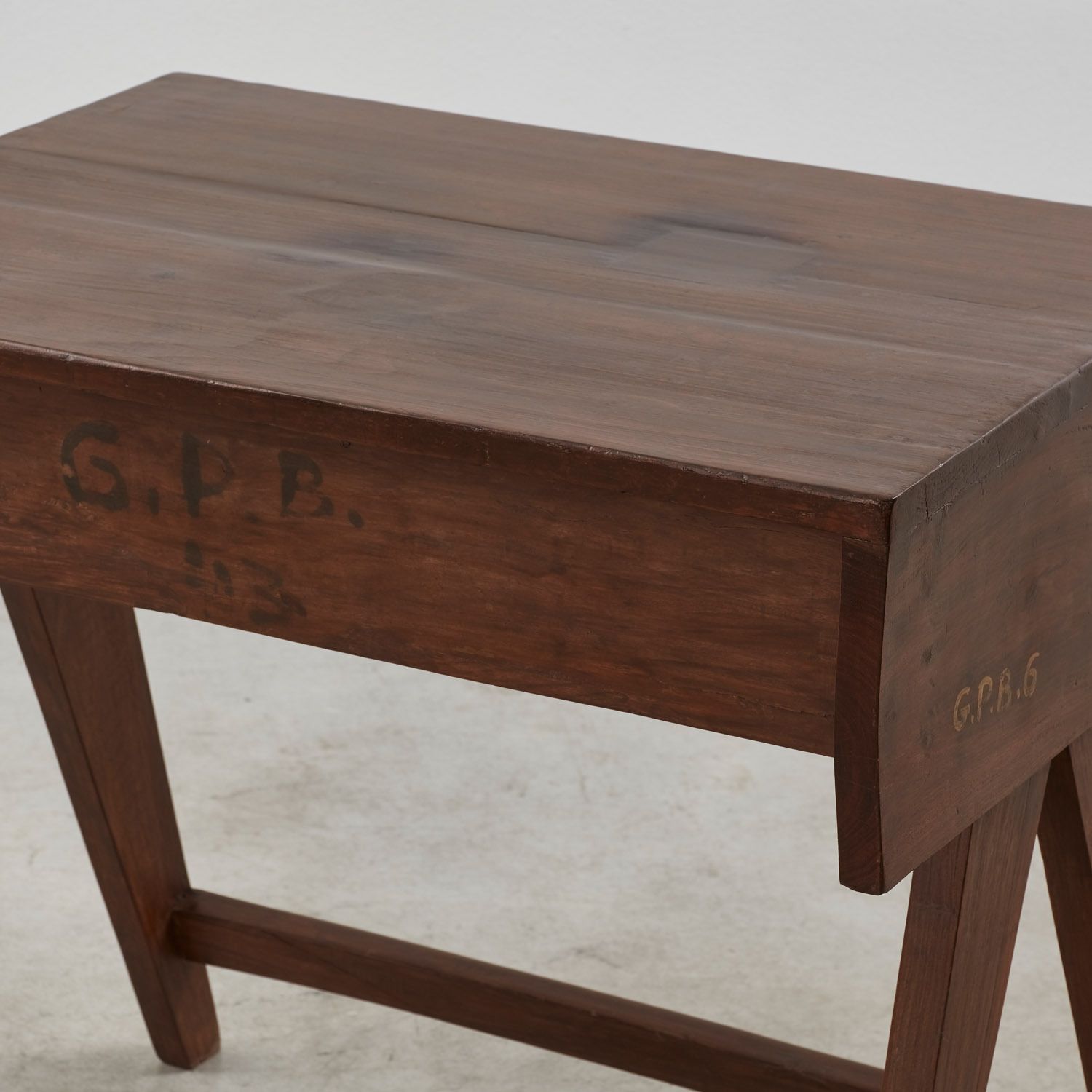 Pierre Jeanneret Teak Student Desk Chandigarh, France, 1960s photo Furniture