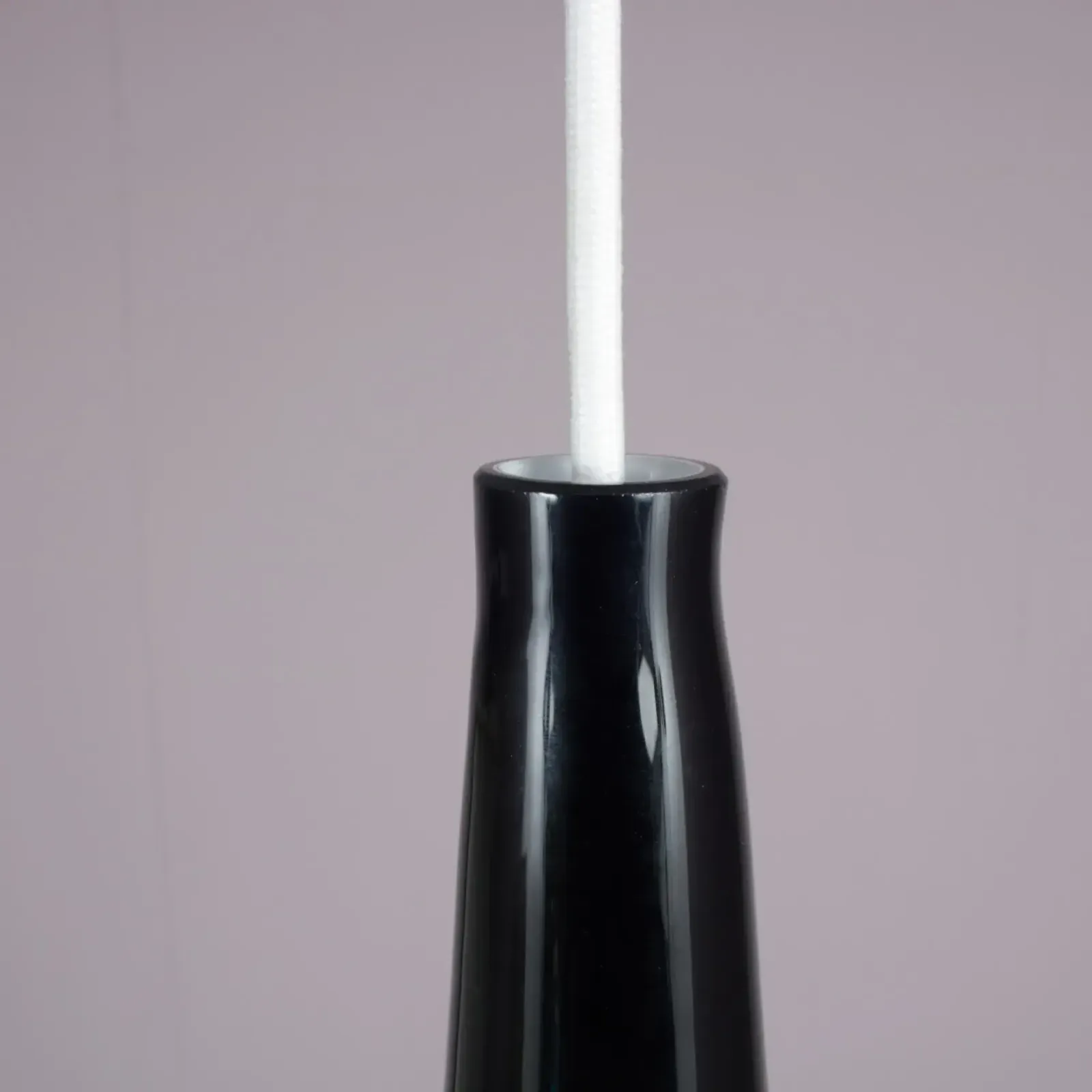 Alessandro Pianon Hanging Lamp In Black Glass For Vistosi, Italy 1960 photo Lighting