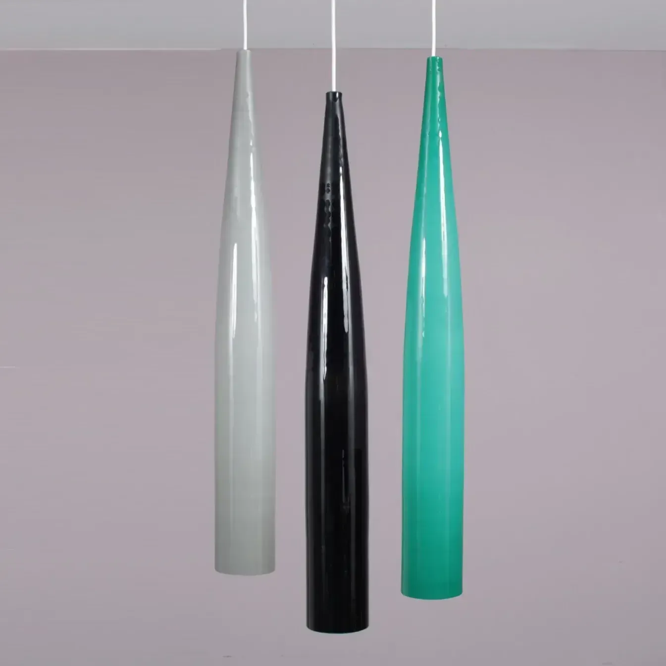 Alessandro Pianon Hanging Lamp In Black Glass For Vistosi, Italy 1960 photo 1026.65