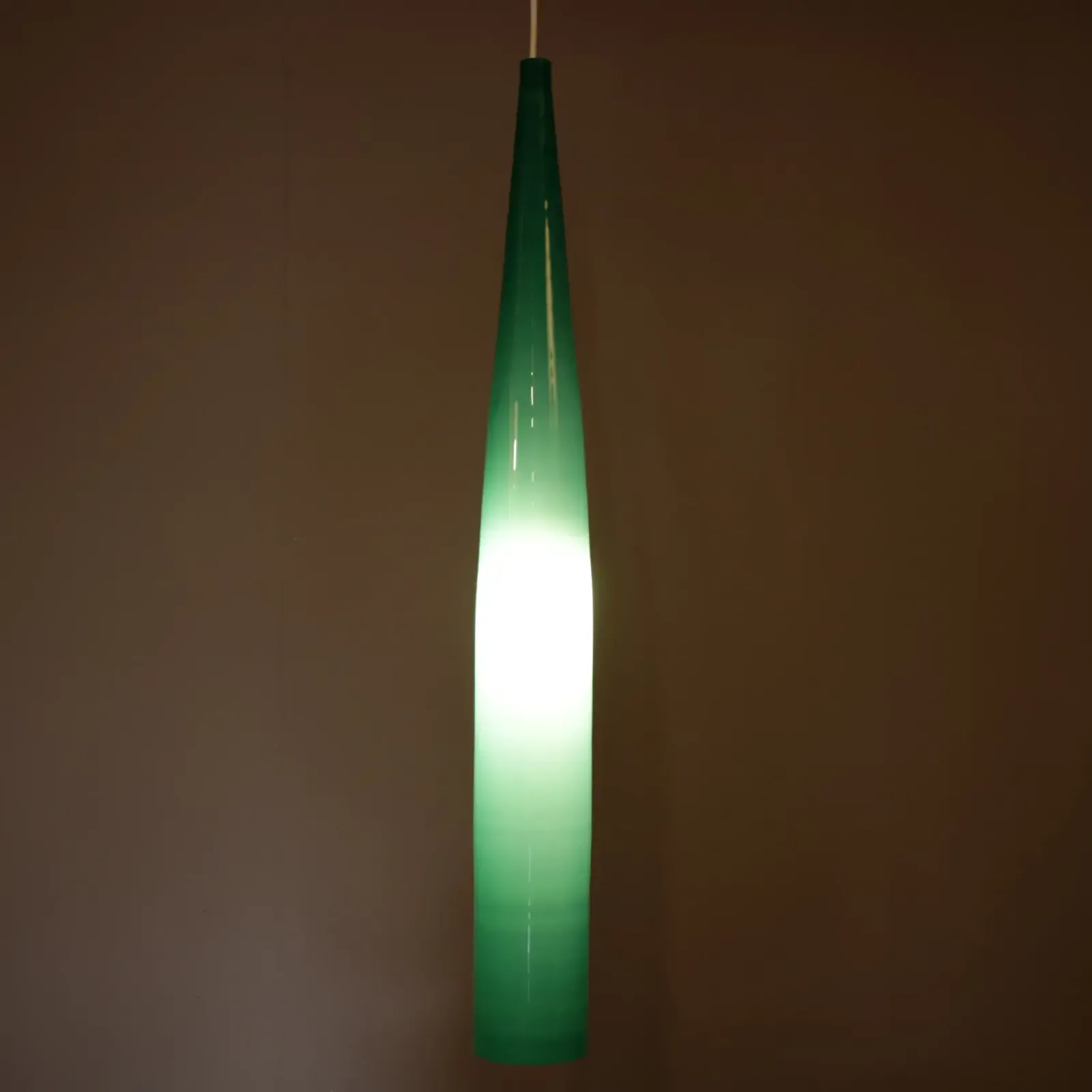 Alessandro Pianon Hanging Lamp In Teal Glass For Vistosi, Italy 1960 photo Lighting