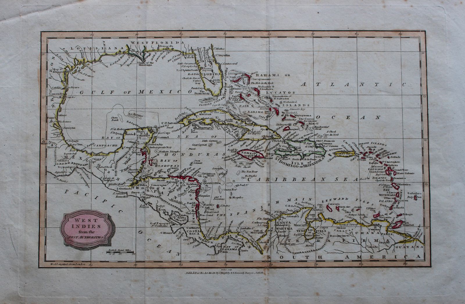 West Indies From The Latest Authorities A Fine Antique Map Of The Caribbean By James Barlow