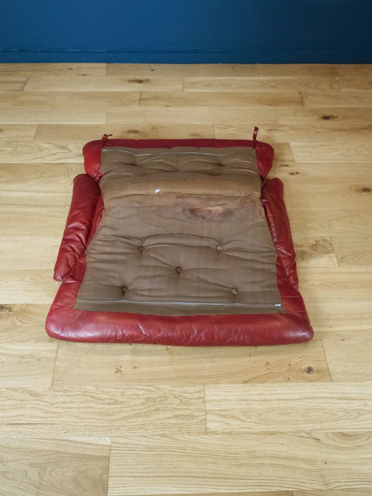 Jim Myrstad “Viking” Chair For Brunstad | Rare Red Leather | 1970s Norwegian Design photo buy