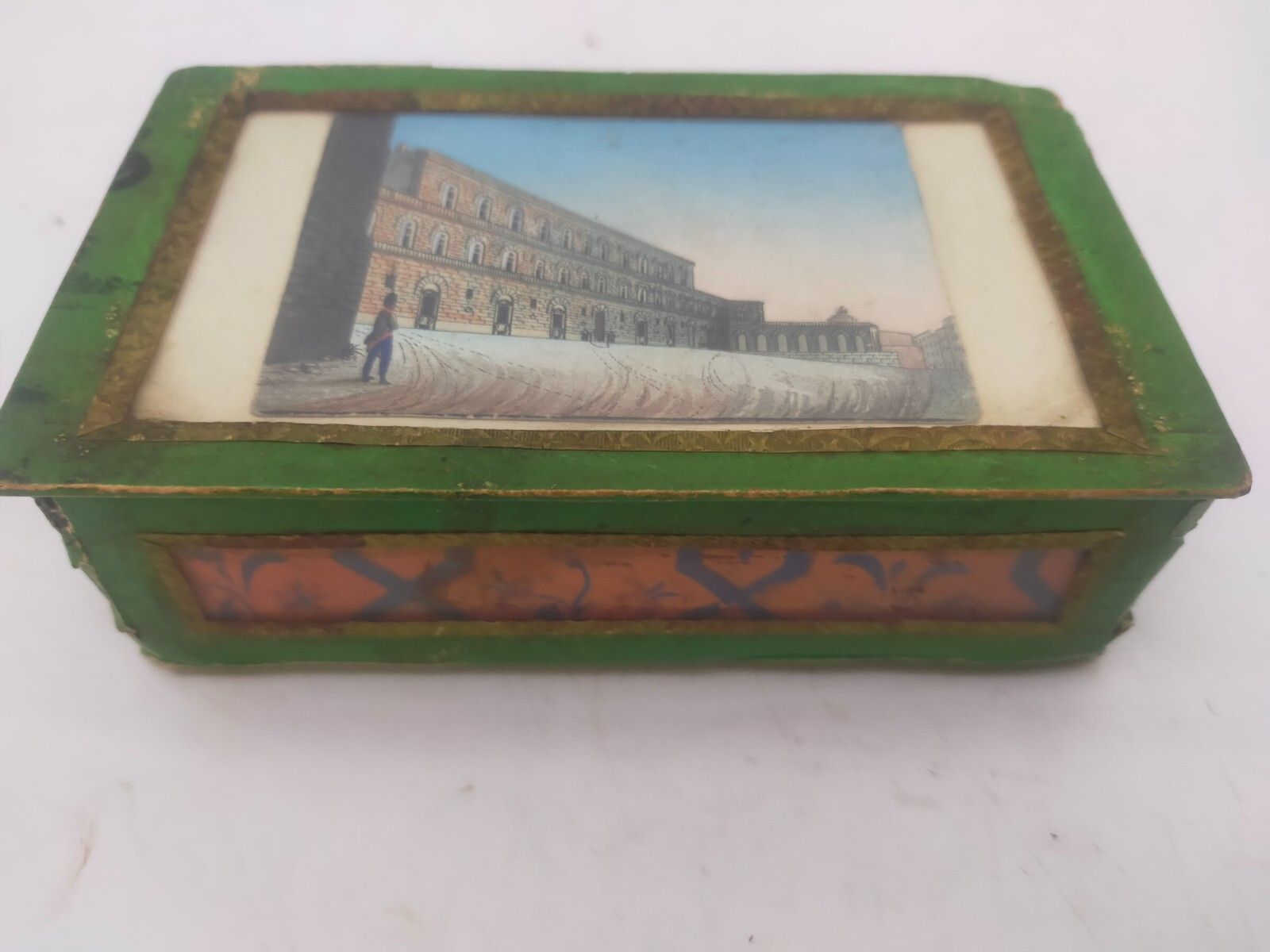 Monastic Box, Paper, Cardboard, Painting Palazzo Pitti, 18th Century Italy photo 158.0