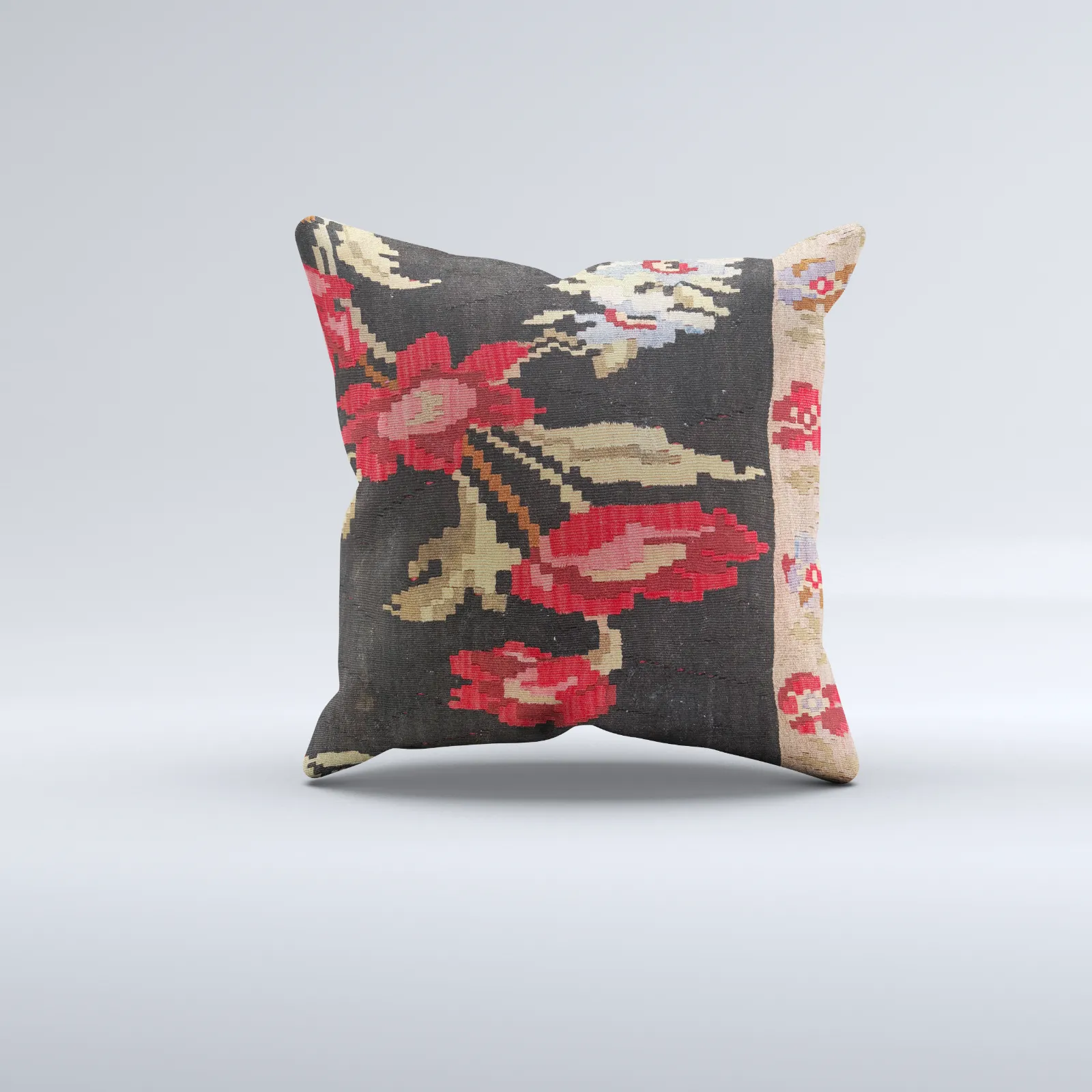 Kilim Cushion Cover 60x60 Cm Square Wool Large Pillowcase Vintage Turkish 66594
