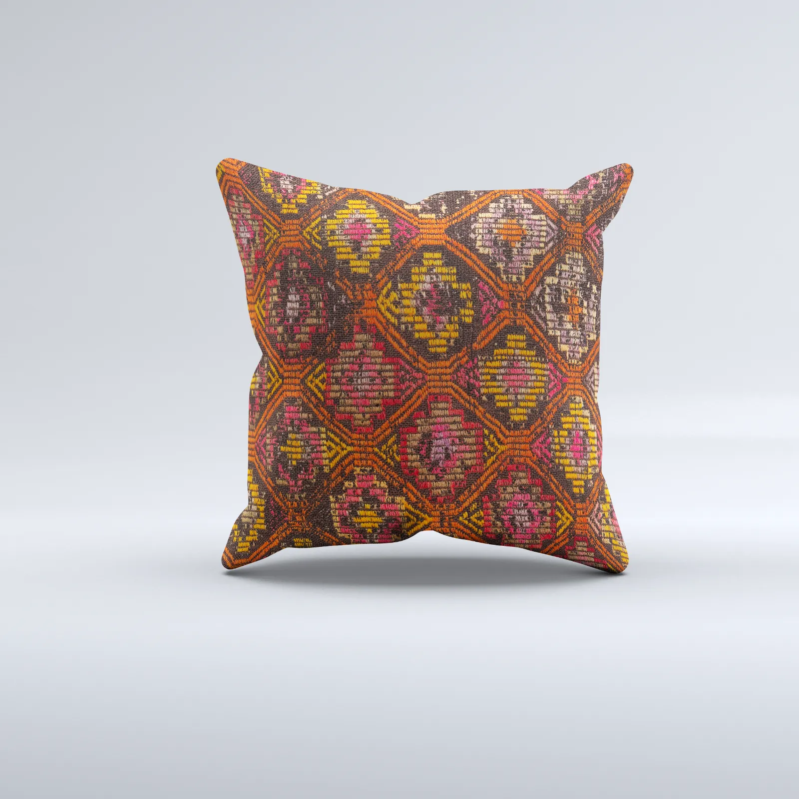 Kilim Cushion Cover 60x60 Cm Square Wool Large Pillowcase Vintage Turkish 66582