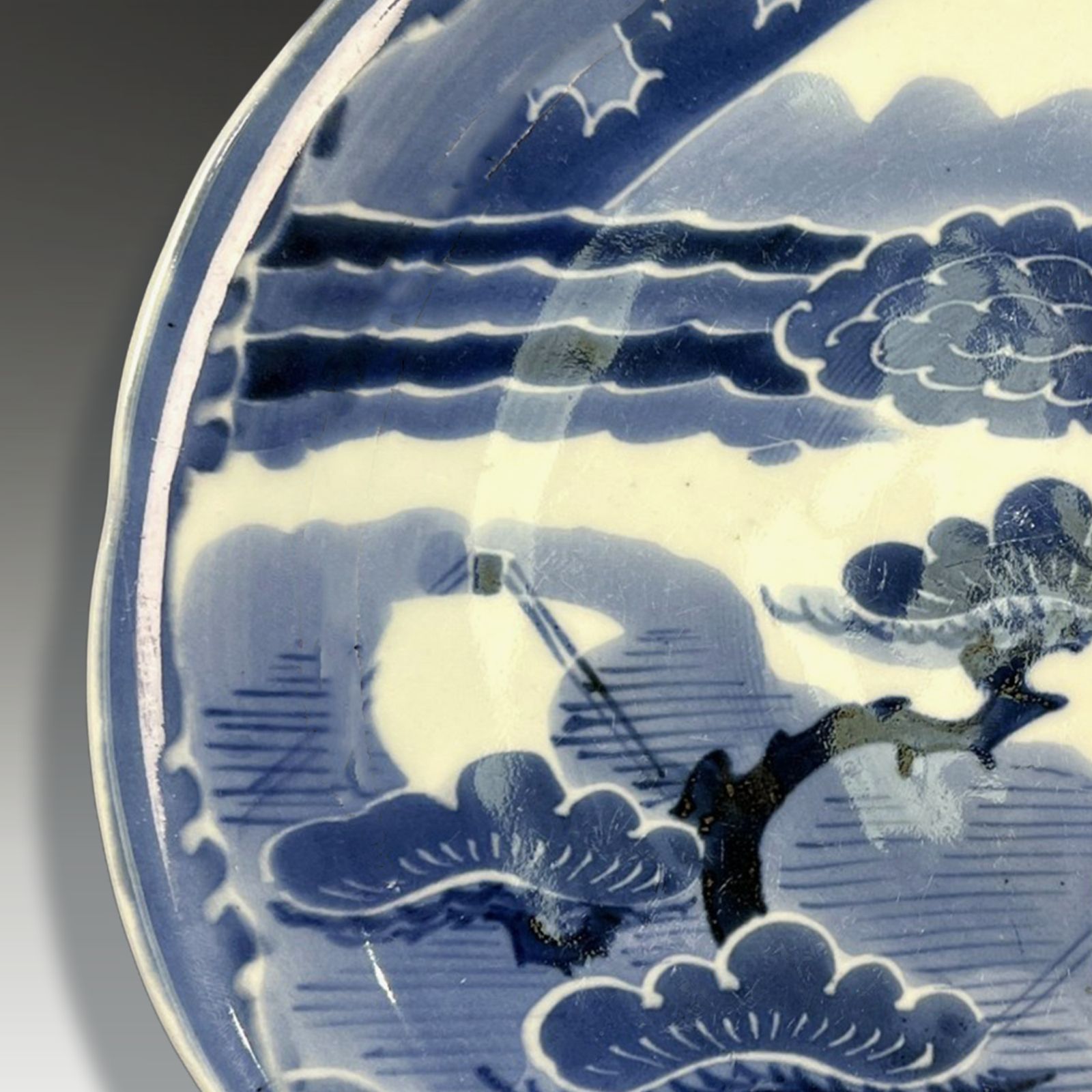 Japanese Early Edo Period Arita Cobalt Dish C 1730 60 Superb Quality 28.5cm D photo for sale
