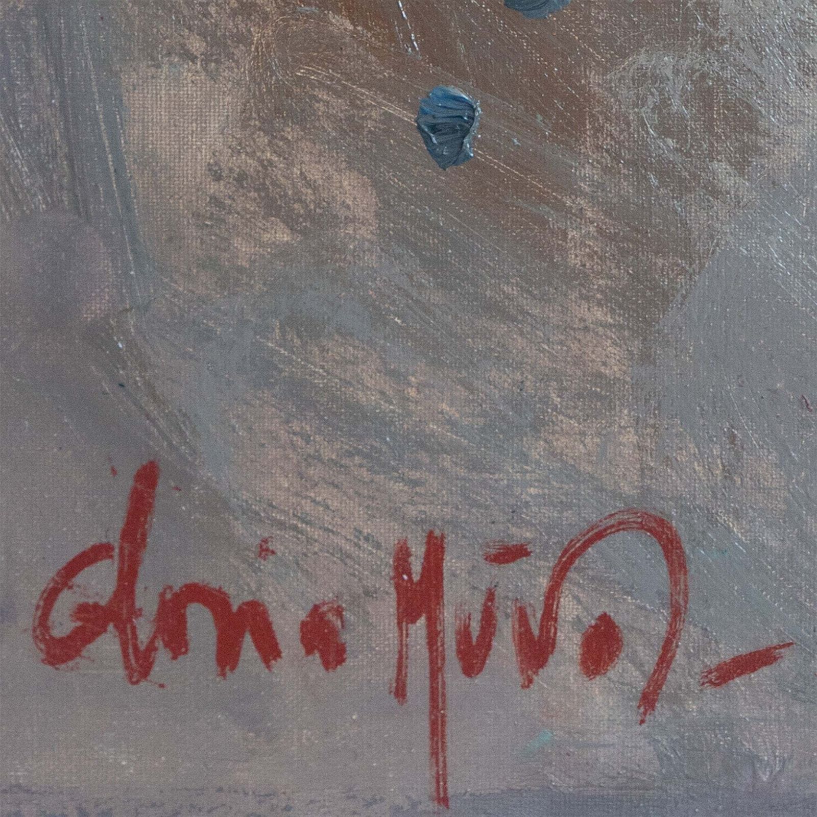 Expressief Schilderij Van Kerkexterieur – Gloria Muñoz (Geb. 1949) photo vintage