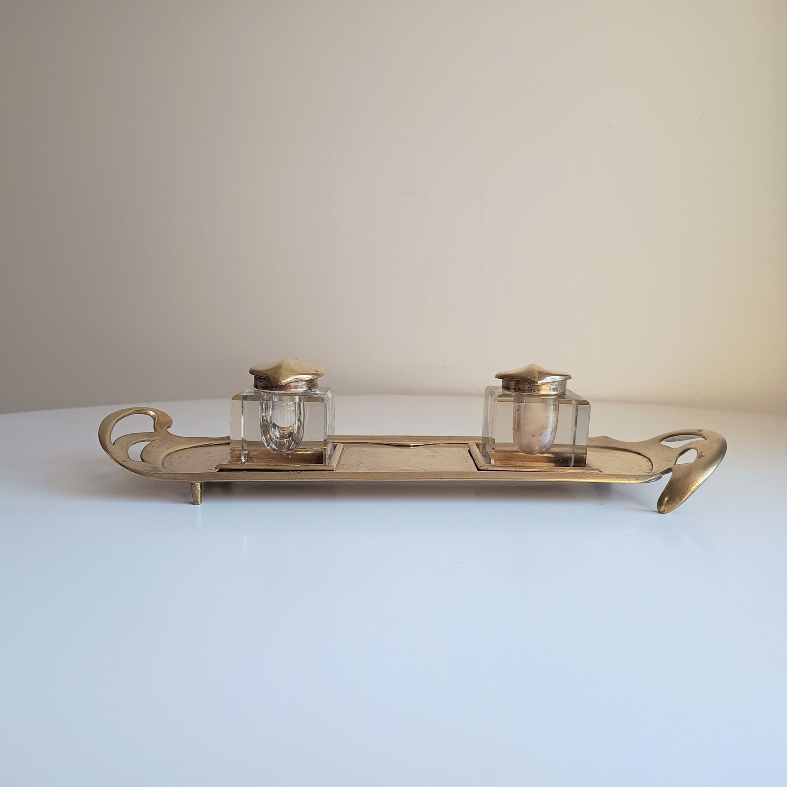 photo for sale Art Nouveau Inkwells Set: Geschutzt 1902, Schlenker And Kienzle