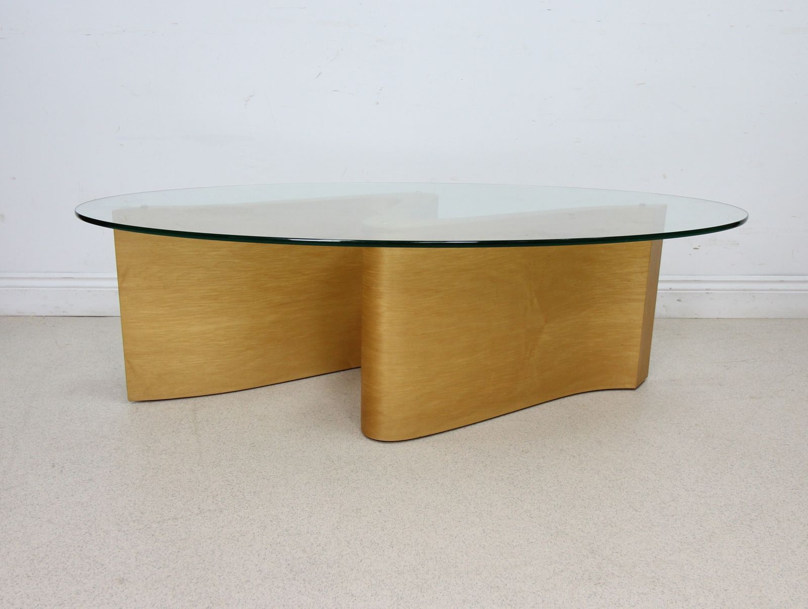 Serpent Oval Glass Top Coffee Table   Handmade British Design Attributed To Tom Schneider photo 495.0