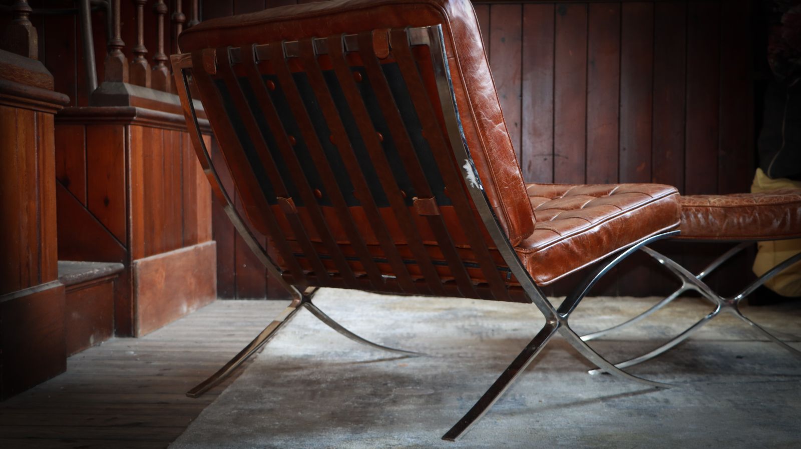 Halo Timothy Oulton Barcelona Mies Vander Rohe Style Armchair Footstool Leather photo Furniture