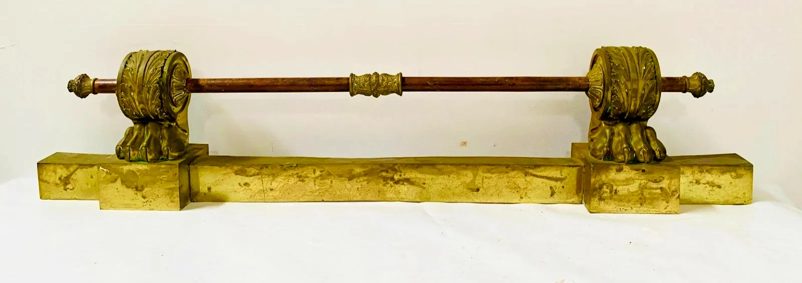 19th Century Gilded Bronze Restoration Vintage Fireplace Bar photo 551.25