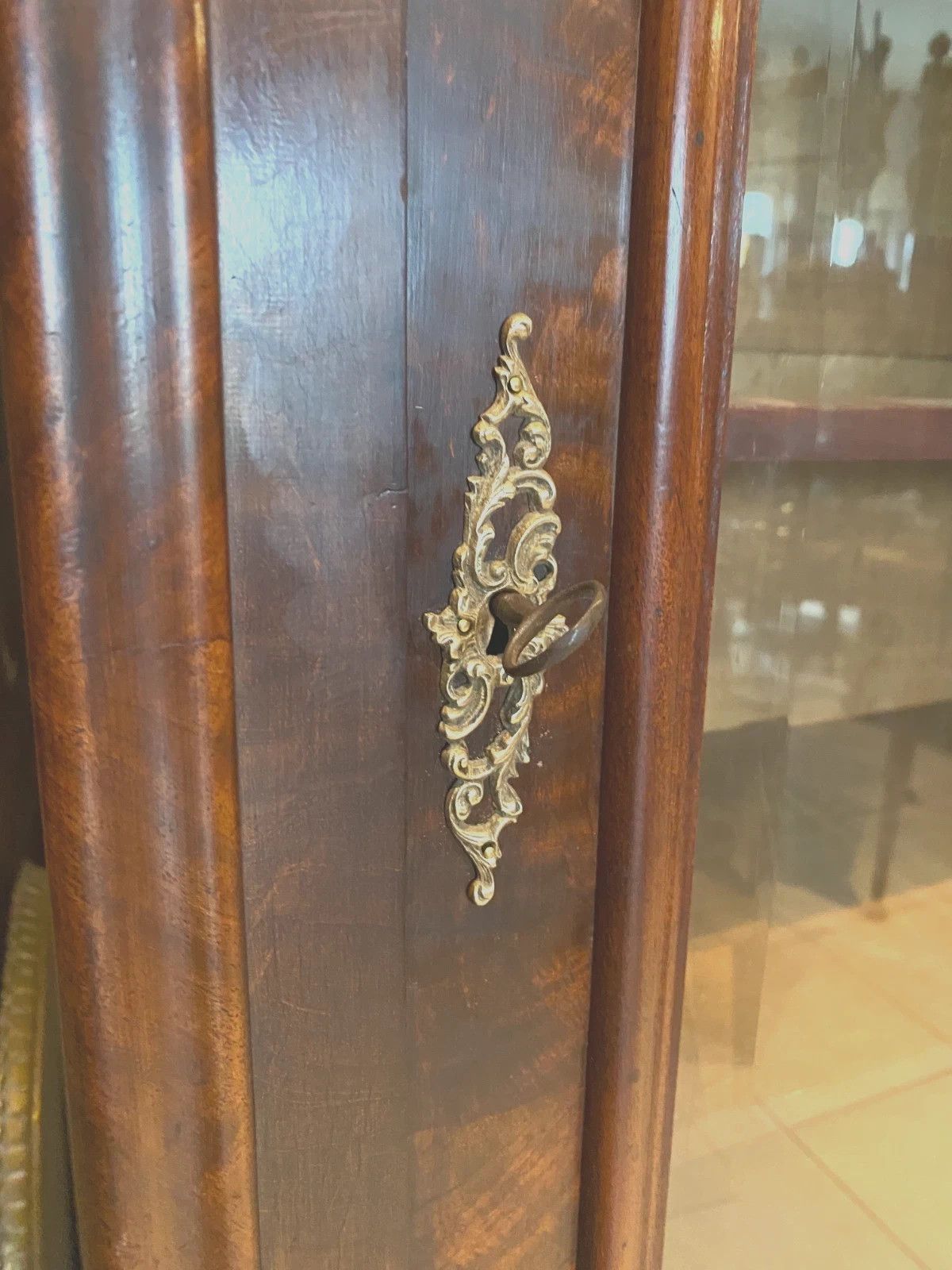 Louis Philippe Showcase Has A Mahogany And Veneer Door 19th Century photo for sale