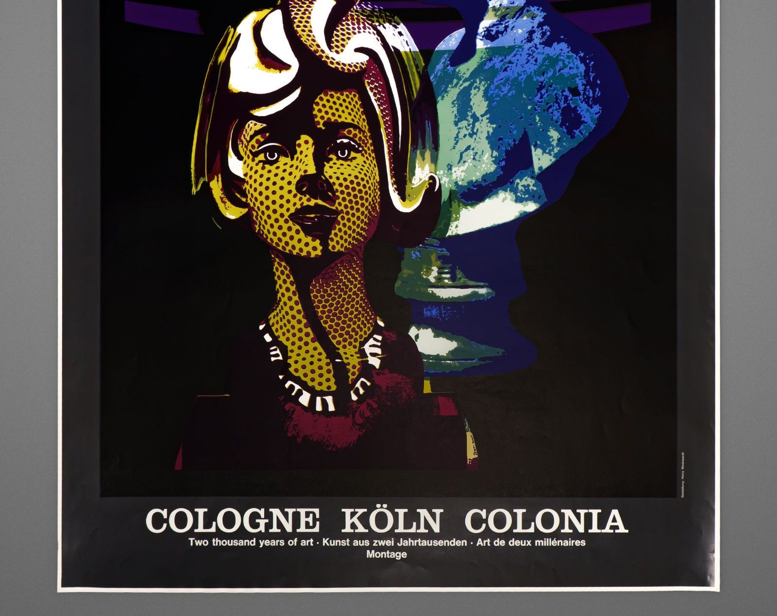 Original Vintage 1970s Cologne Art Exhibition Pop Art Style Poster – 84cm X 59cm photo for sale
