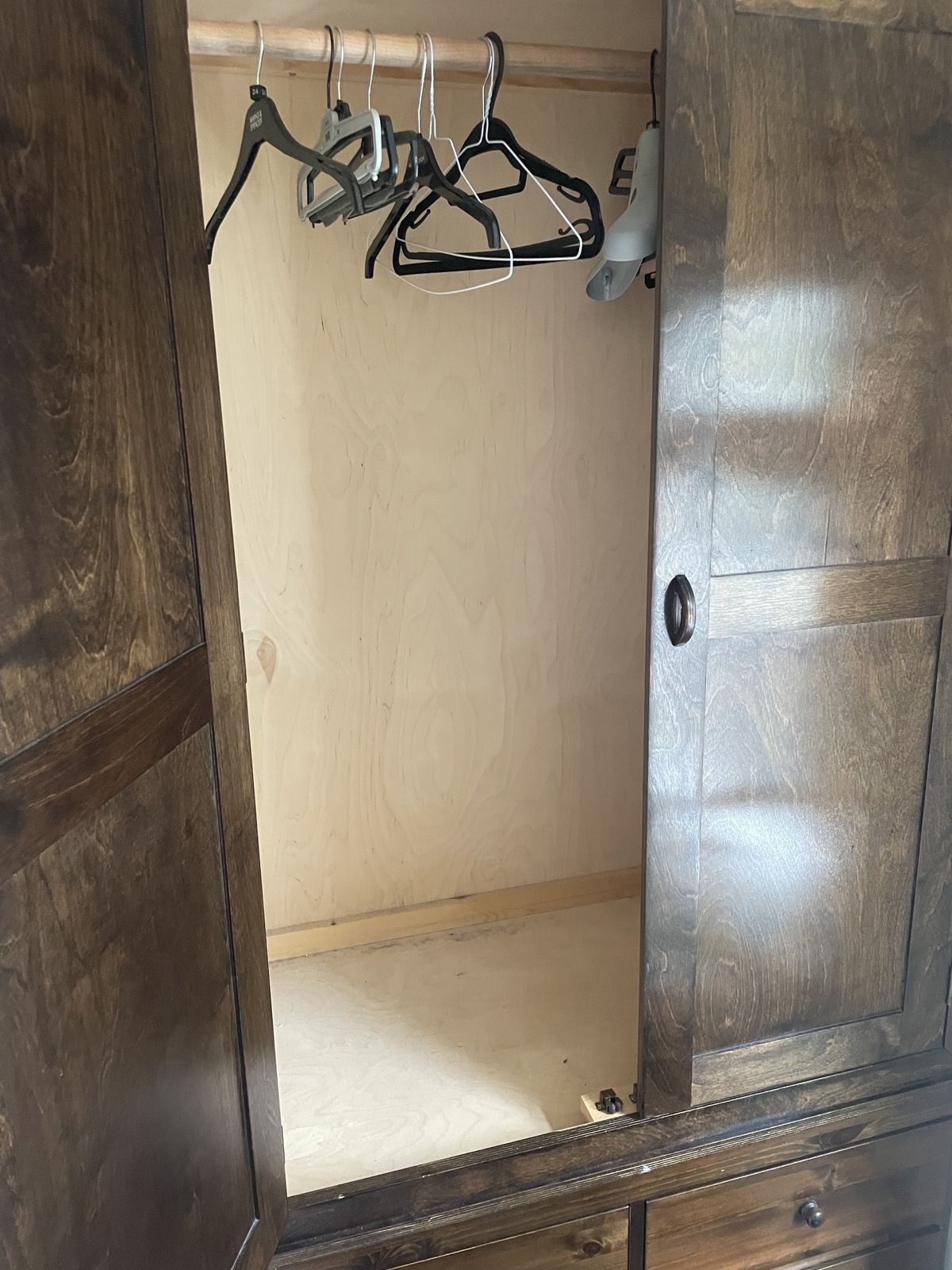 Handmade Dark Wood Wardrobe photo for sale