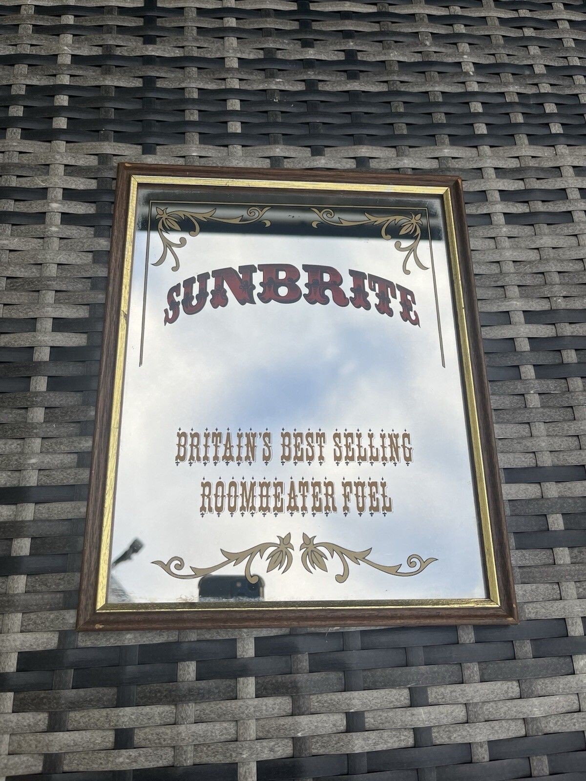 Vintage Sunbrite Fuel Advertising Shop Picture Mirror Coal Mining 50's 60s photo vinterior