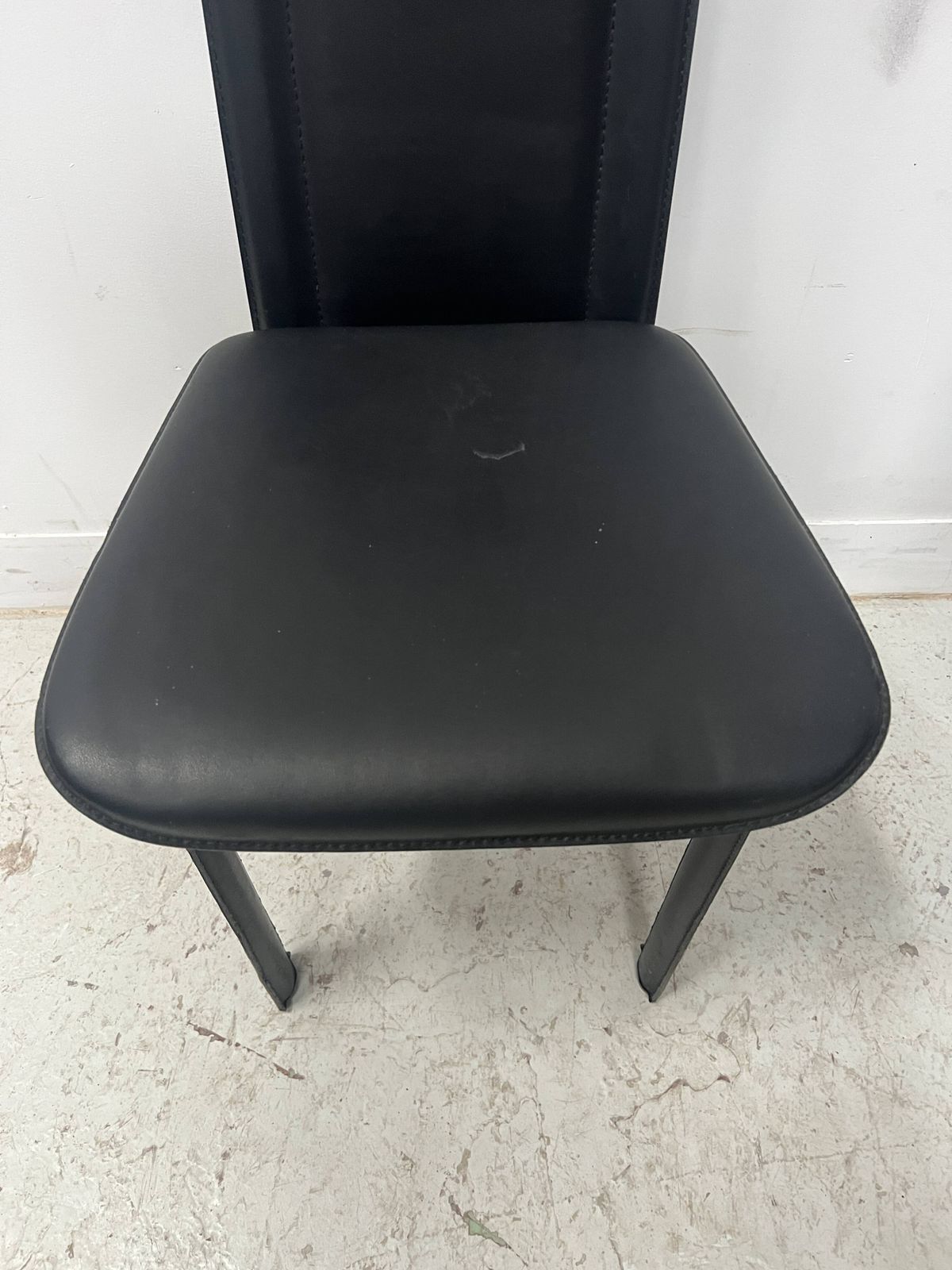 Set Of Eight Designer Chairs In Black Leather From The 20th Century photo 1226.55