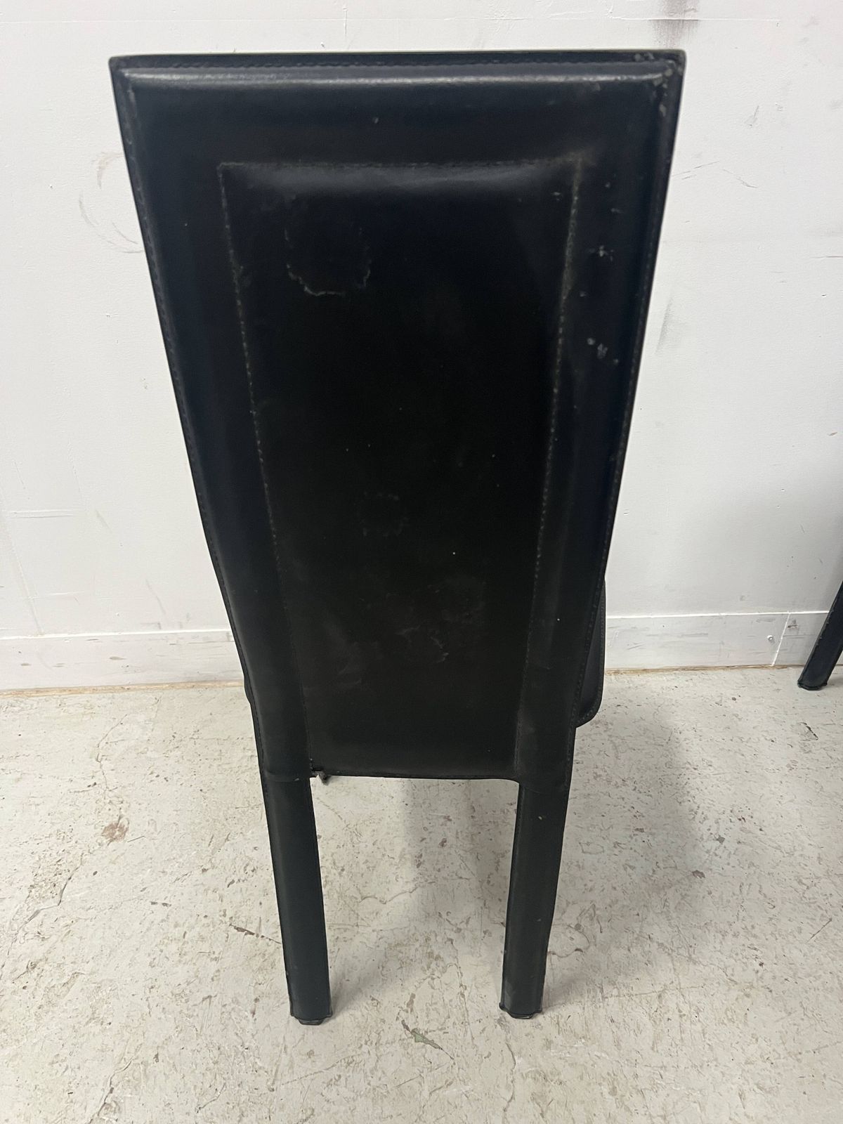 Set Of Eight Designer Chairs In Black Leather From The 20th Century photo buy