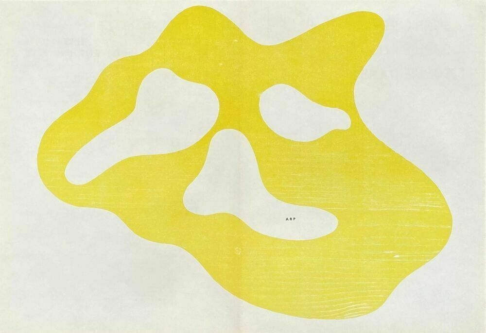 Jean Arp   Gravure Bois Gravé Original Fragment D'une Plate Bande 38x56 Cm