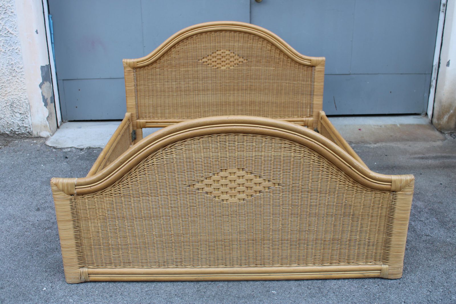 1970 Tommaso Barbi Design Italian Bamboo And Wicker Bed photo furniture