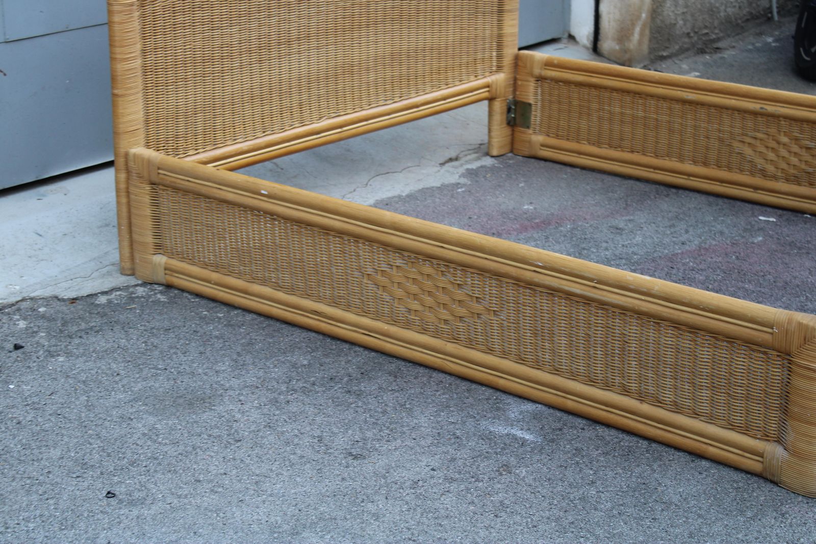1970 Tommaso Barbi Design Italian Bamboo And Wicker Bed photo 2994.0