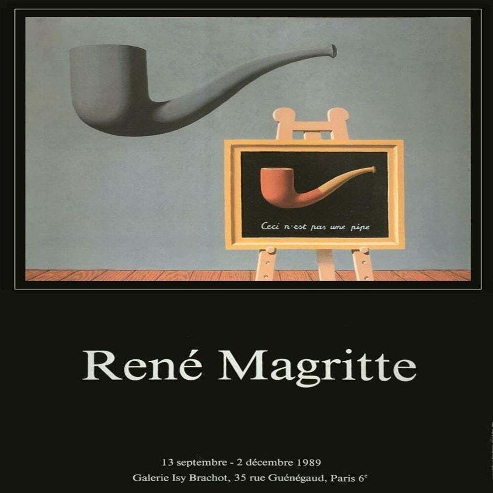 1989 René Magritte (After) Ceci N'est Pas Une Pipe Poster