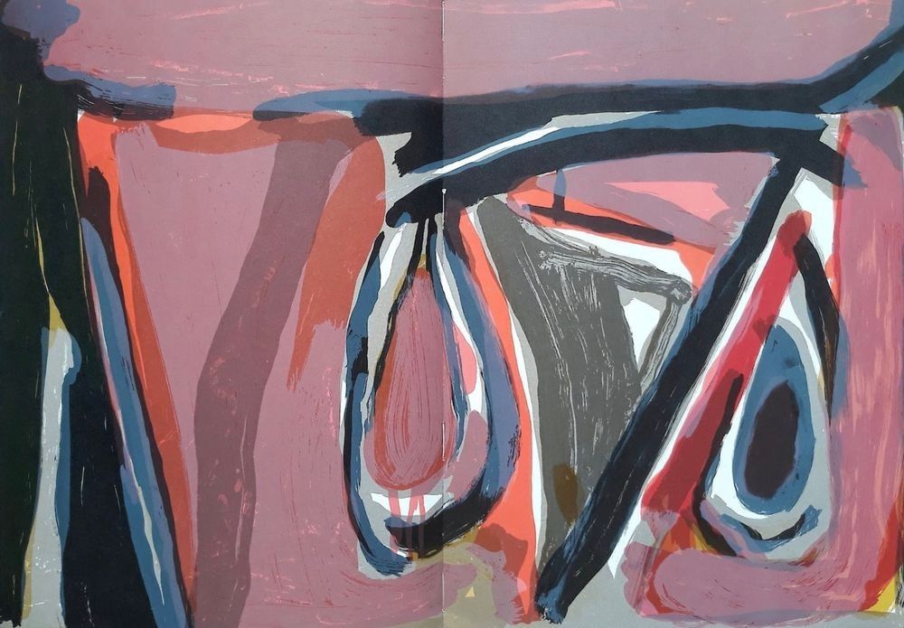 Bram Van Velde Original Lithograph 1982 38x56cm Behind The Mirror