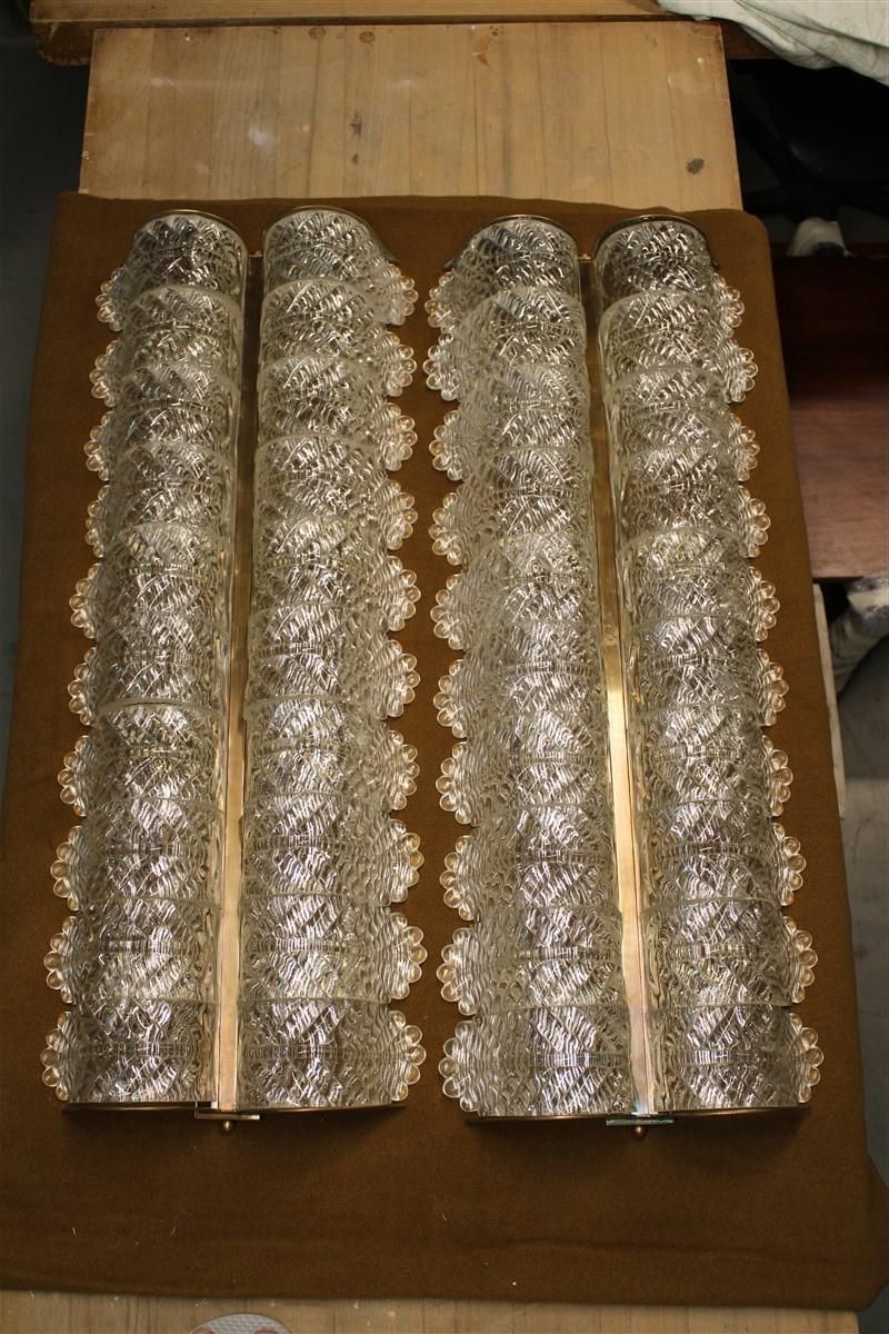 Large Pair Of Barovier Wall Lamps In Murano Glass And Brass, 1950s photo furniture