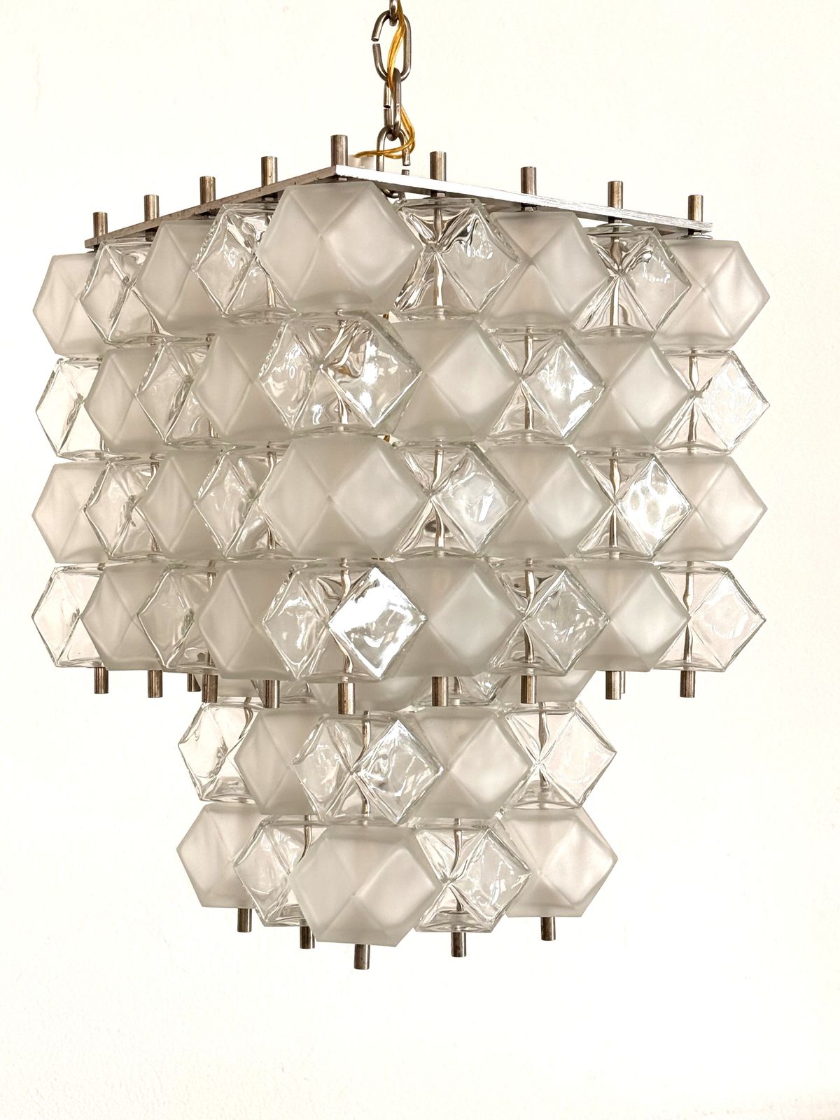 Italian Midcentury Murano Glass Geometric Chandelier By Interlux, 1960s photo for sale