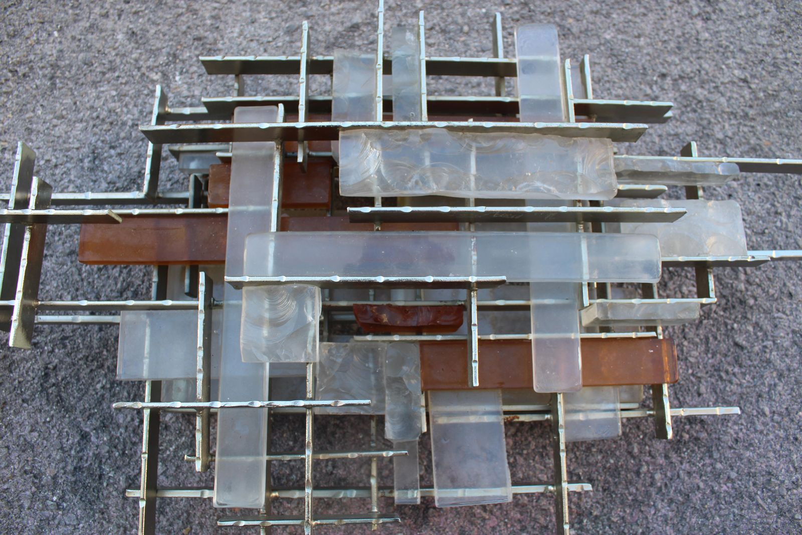 Lighting Poliarte Brutalist Minimalist Wall Lamp, Italy, 1960s, Murano And Metal photo