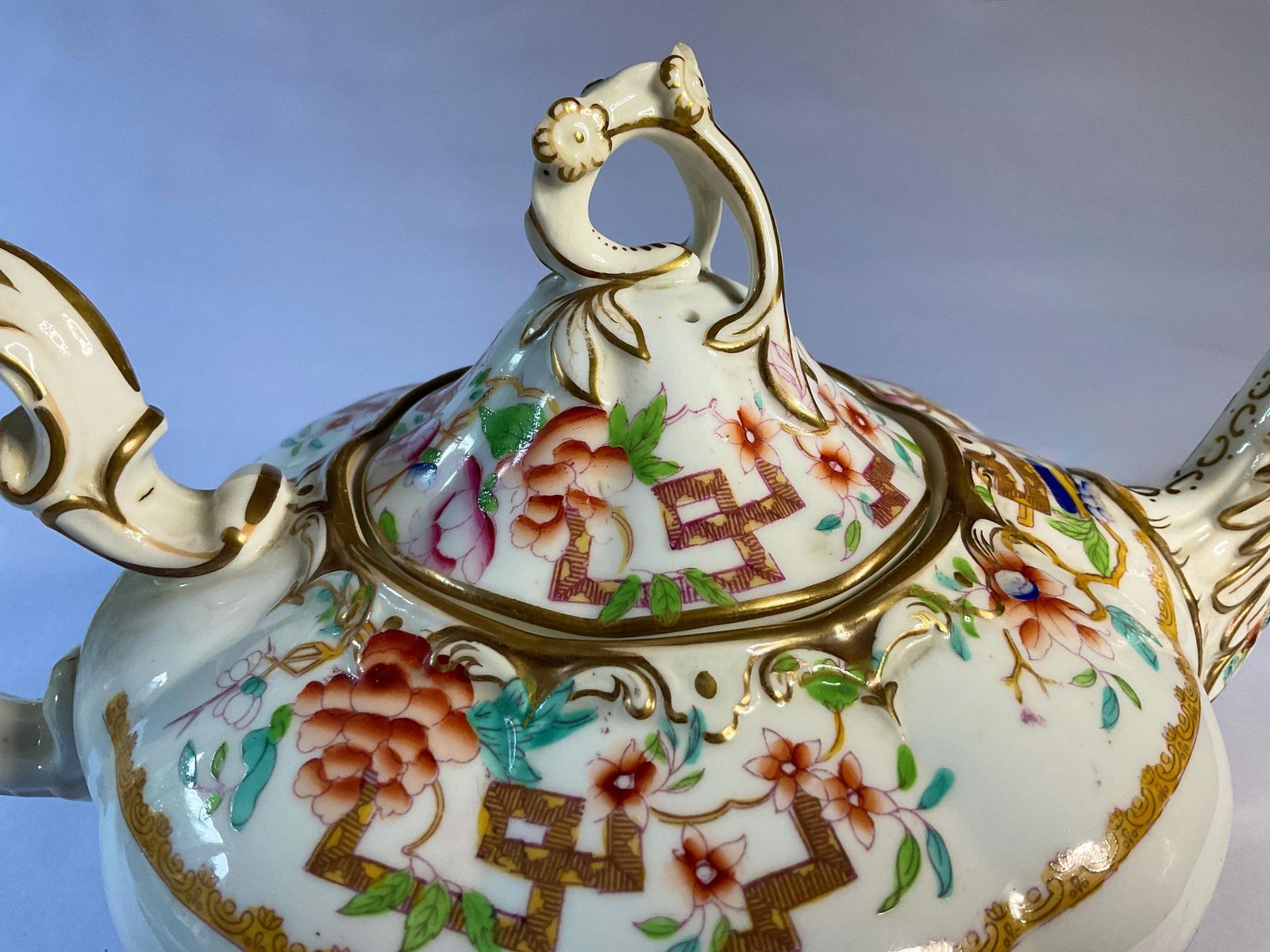 English Porcelain Teapot, Early 19th Century, With Provenance. A Rare Piece. photo for sale