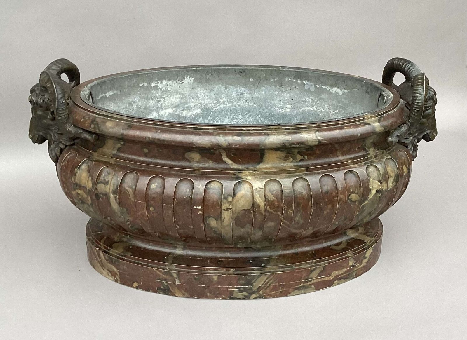 Magnificent Regency Faux Marble Neoclassical Wine Cistern / Jardiniere photo vintage