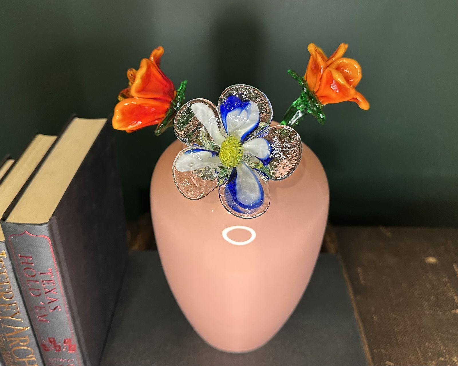 A Collection Of Colourful Mouth Blown Glass Flowers photo Art