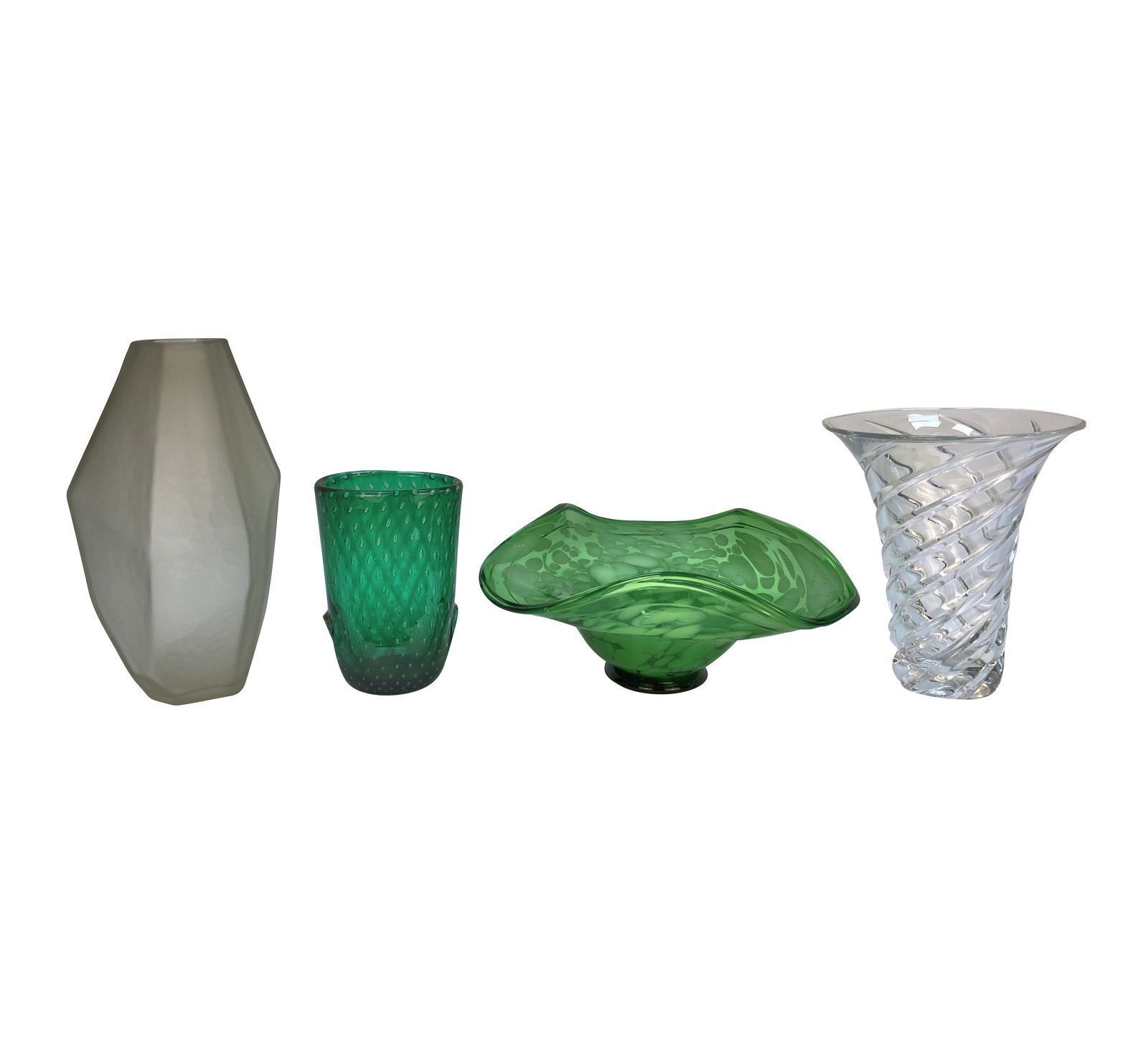 A Collection Of Four Large Italian Mid Century Glass Vases