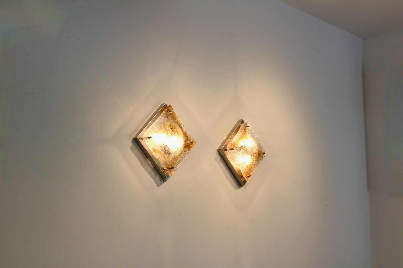 Pair Of Murano Glass Wall Lamps By Toni Zuccheri, Italy, 1970s photo buy