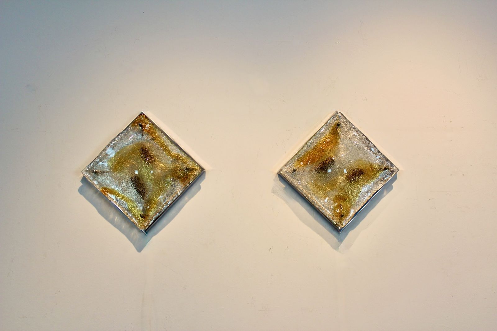 Lighting Pair Of Murano Glass Wall Lamps By Toni Zuccheri, Italy, 1970s photo