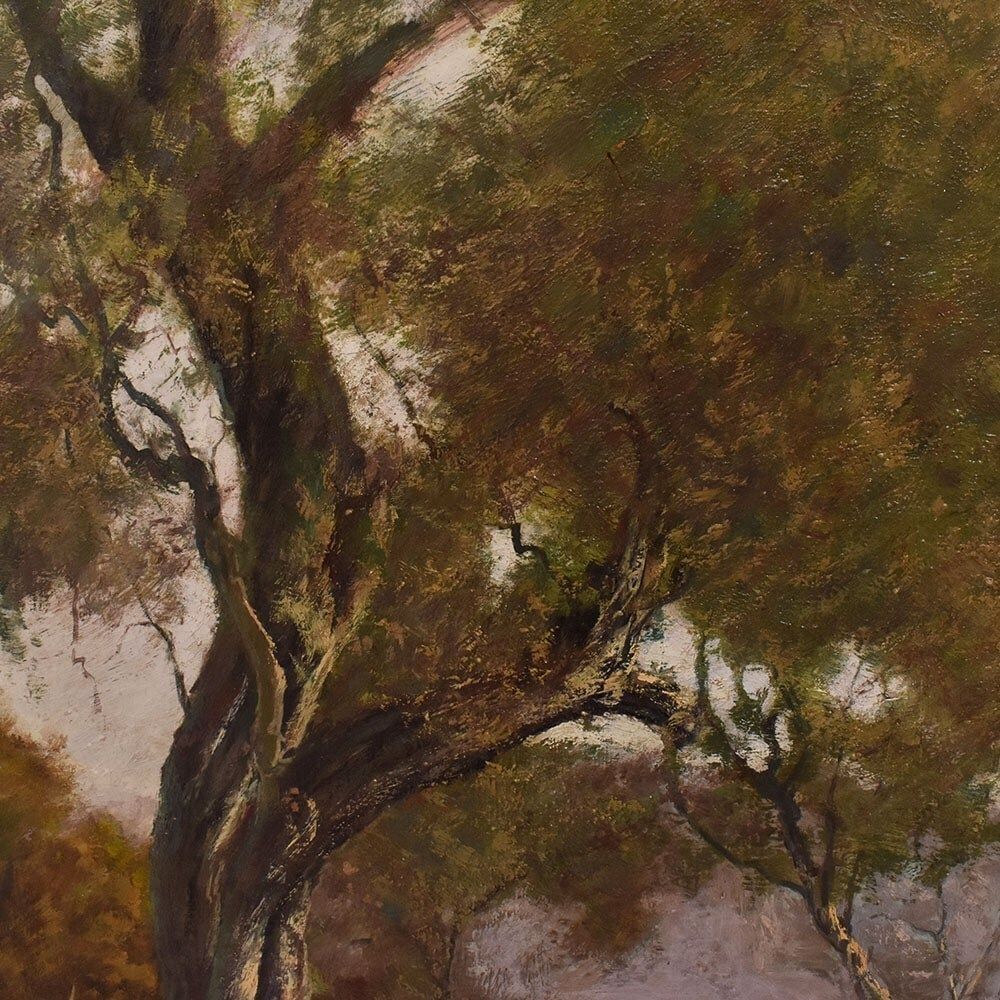 Antique Landscape Painting, Emilio Filippini, Seascape And Olive Trees, XX Century. (Qp697) photo buy