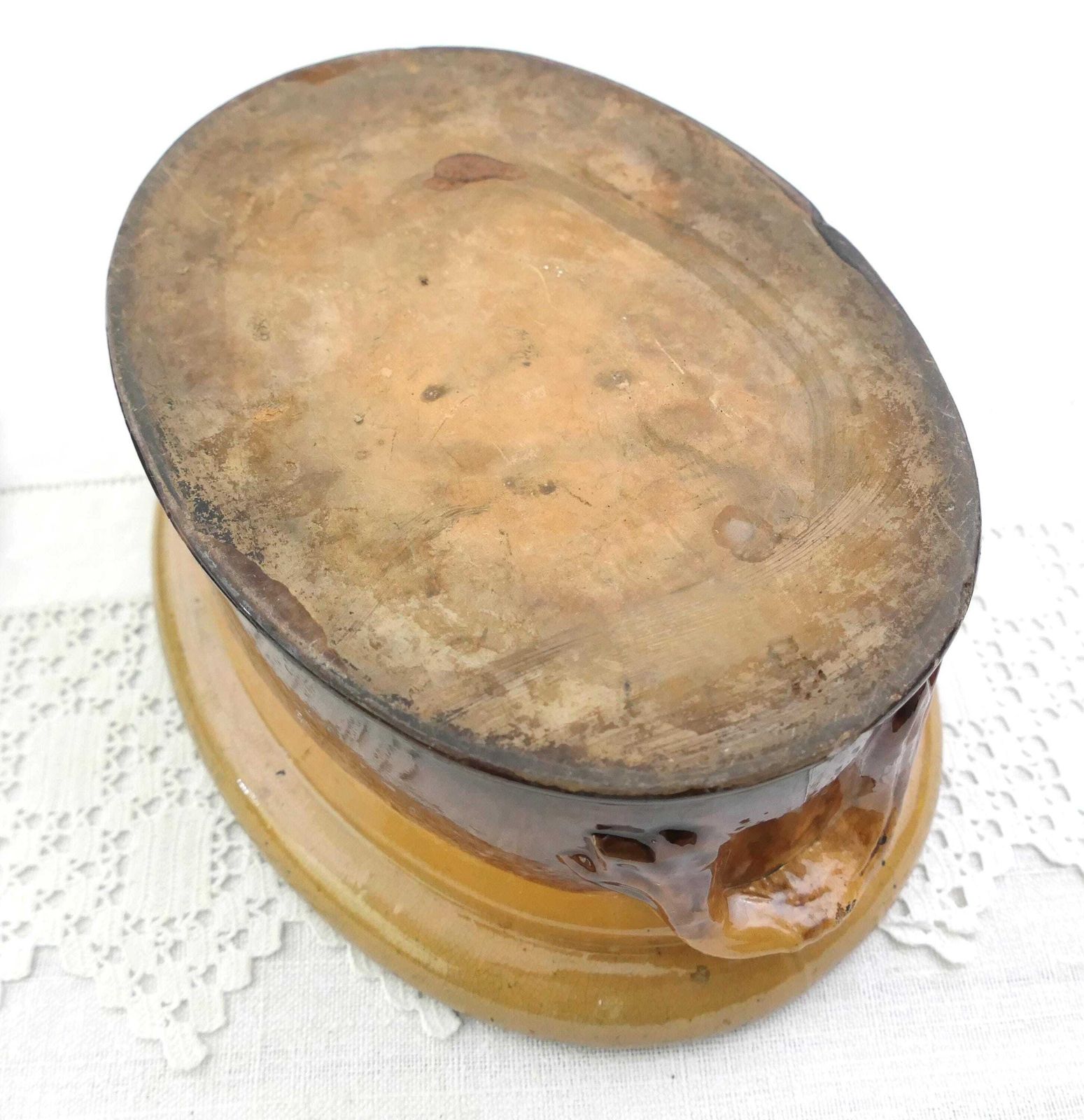 Grote Antieke Franse Terrine Van Steengoed, Vintage Boerenkeukenstijl, Frankrijk photo 69.0